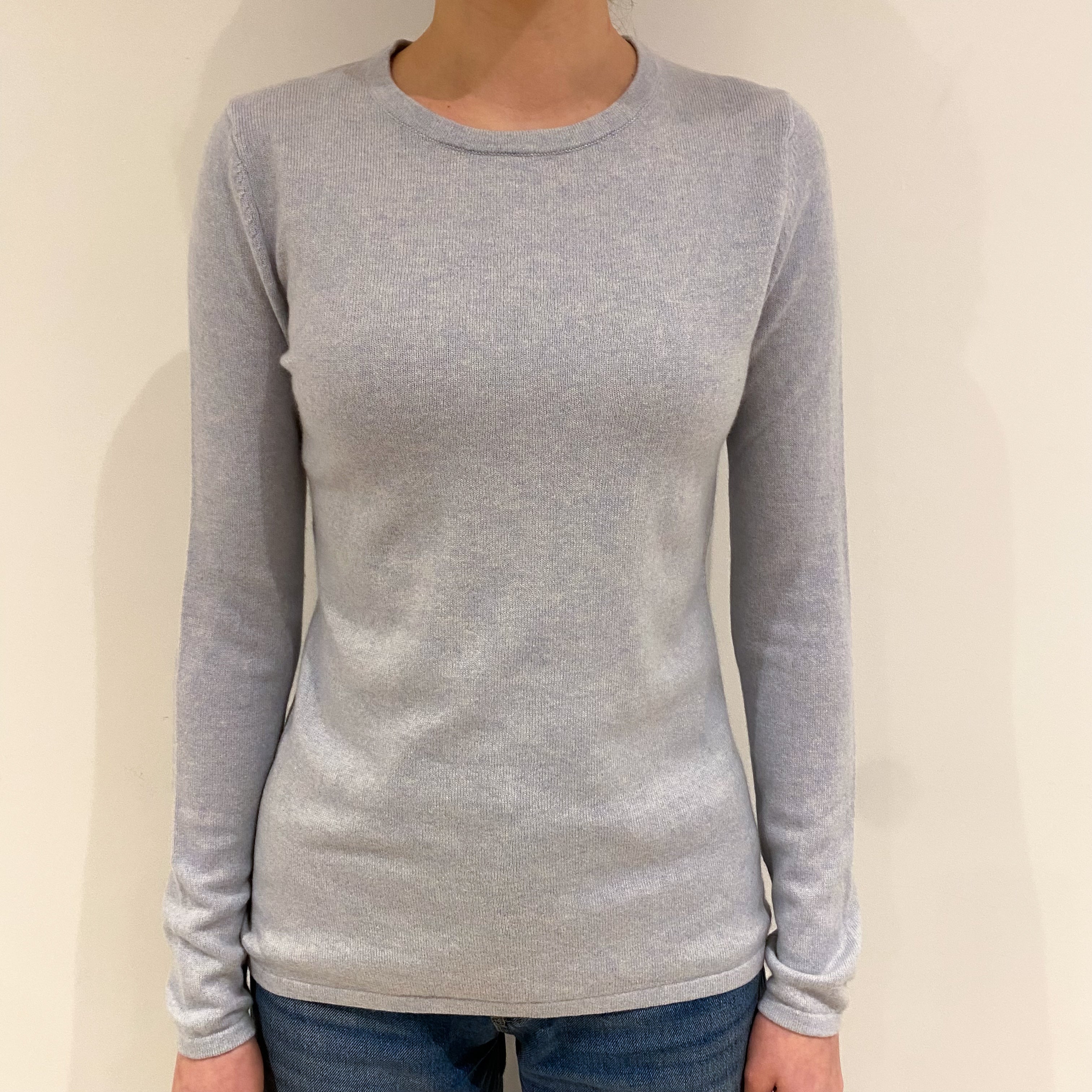 Ice Blue Cashmere Crew Neck Jumper Extra Small