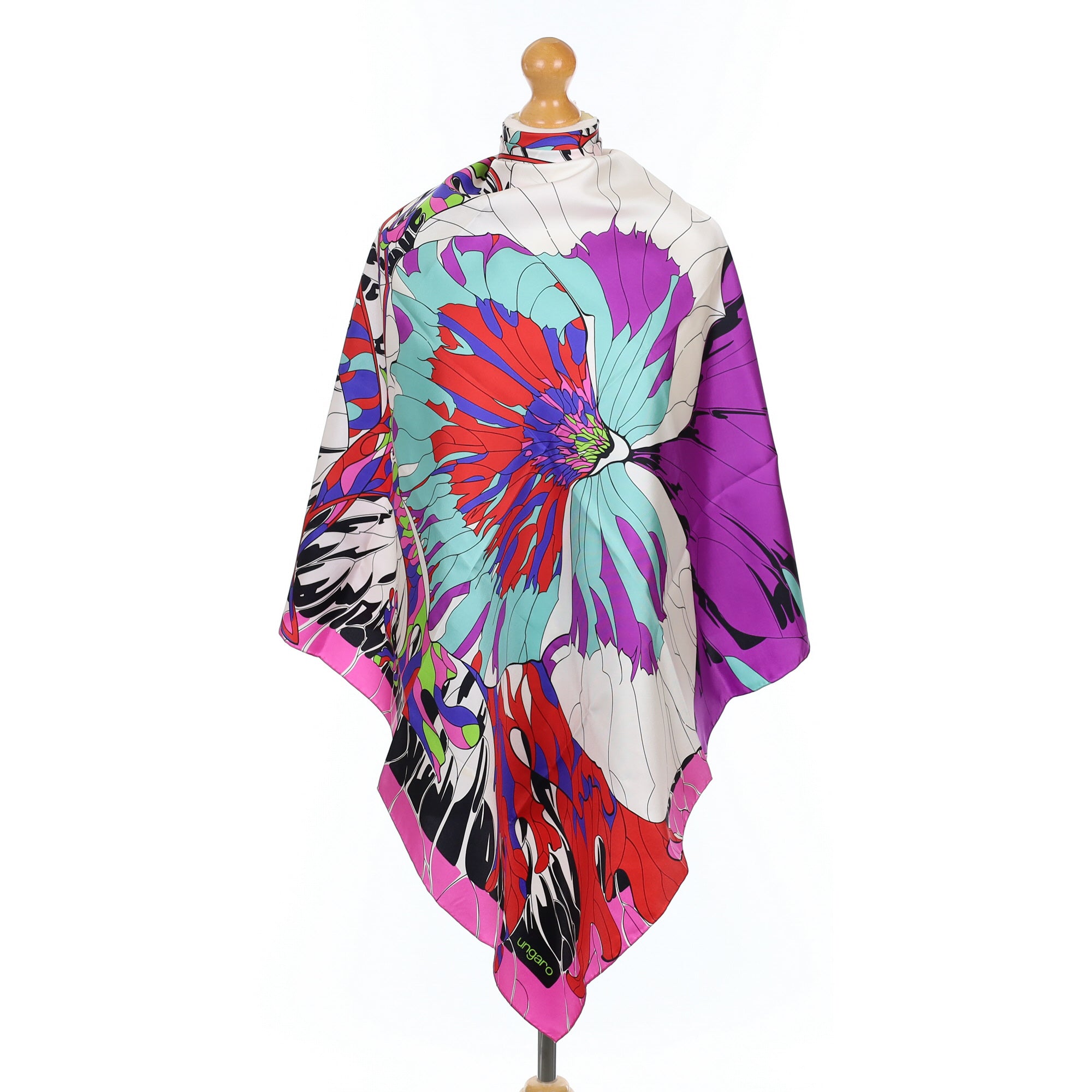 Brand New Ungaro Abstract Floral Silk Scarf