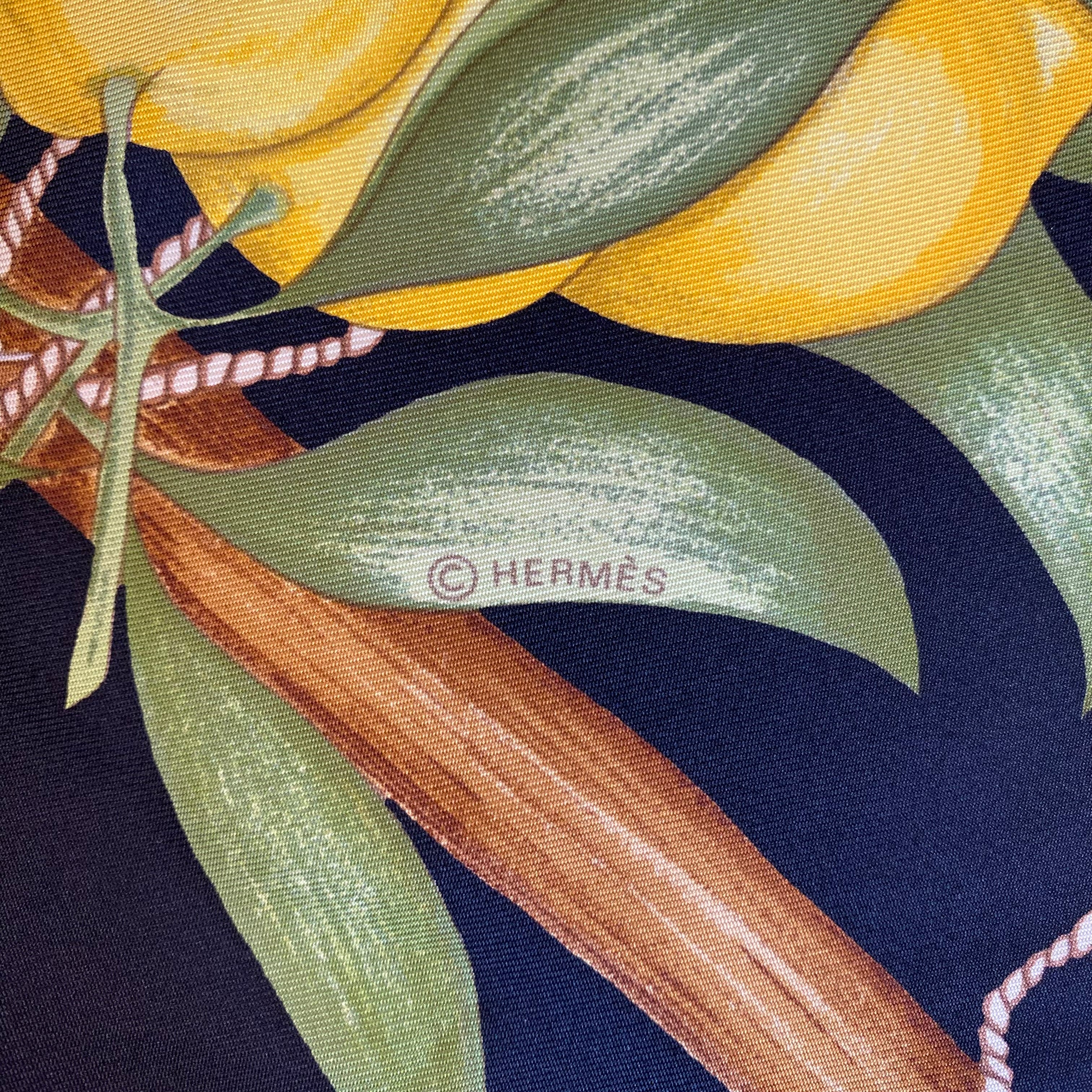 Hermès Oranges et Citrons Vintage Silk Scarf Quite Rare