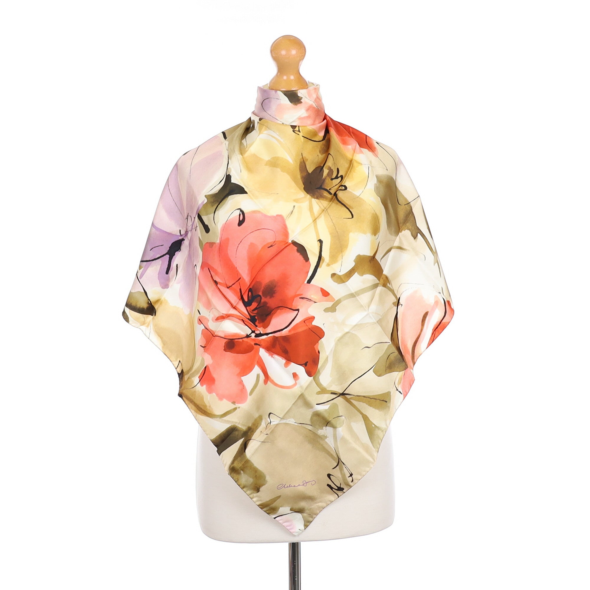 Clelia & Romy Floral Silk Scarf