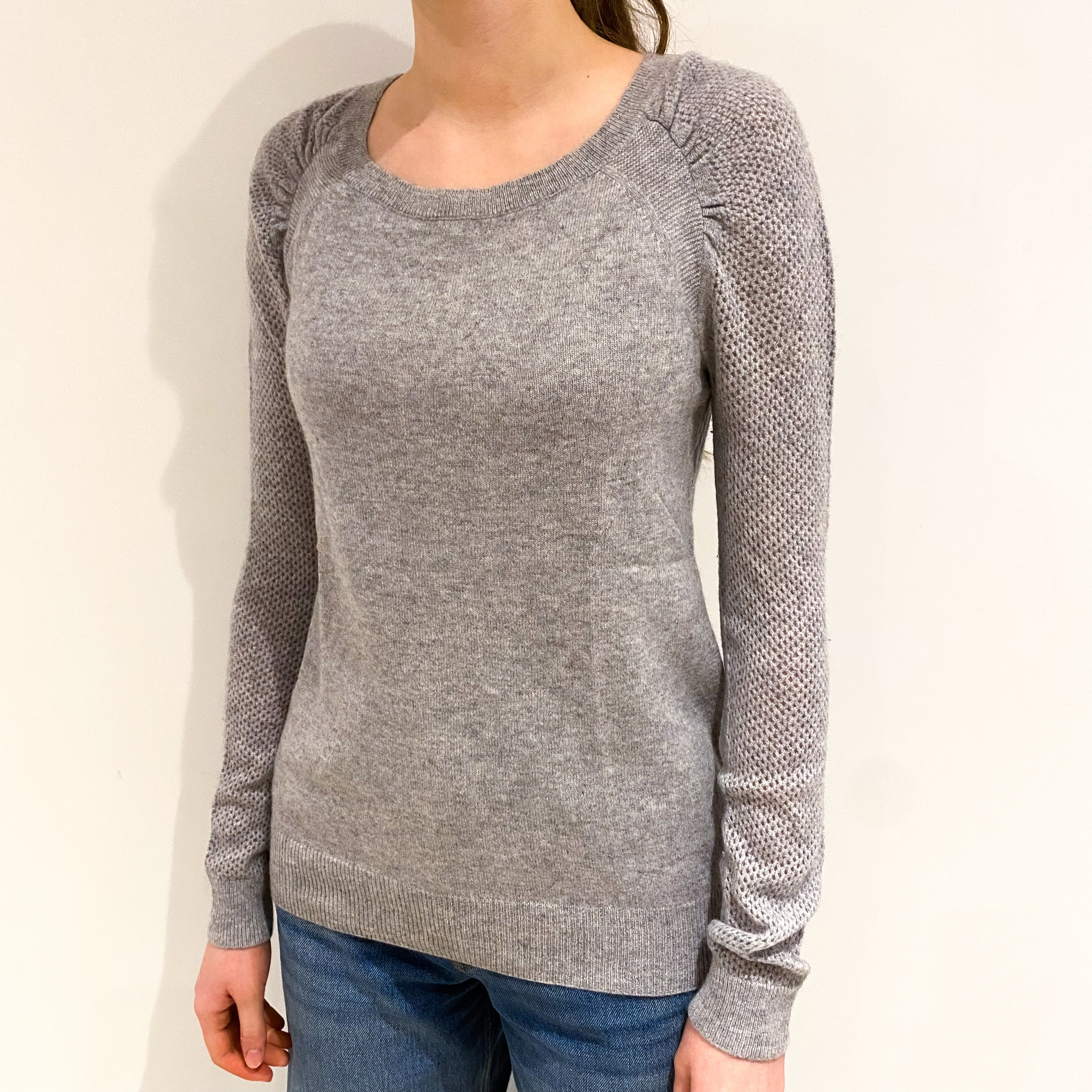 Pale Grey Crew Neck Jumper Extra Small