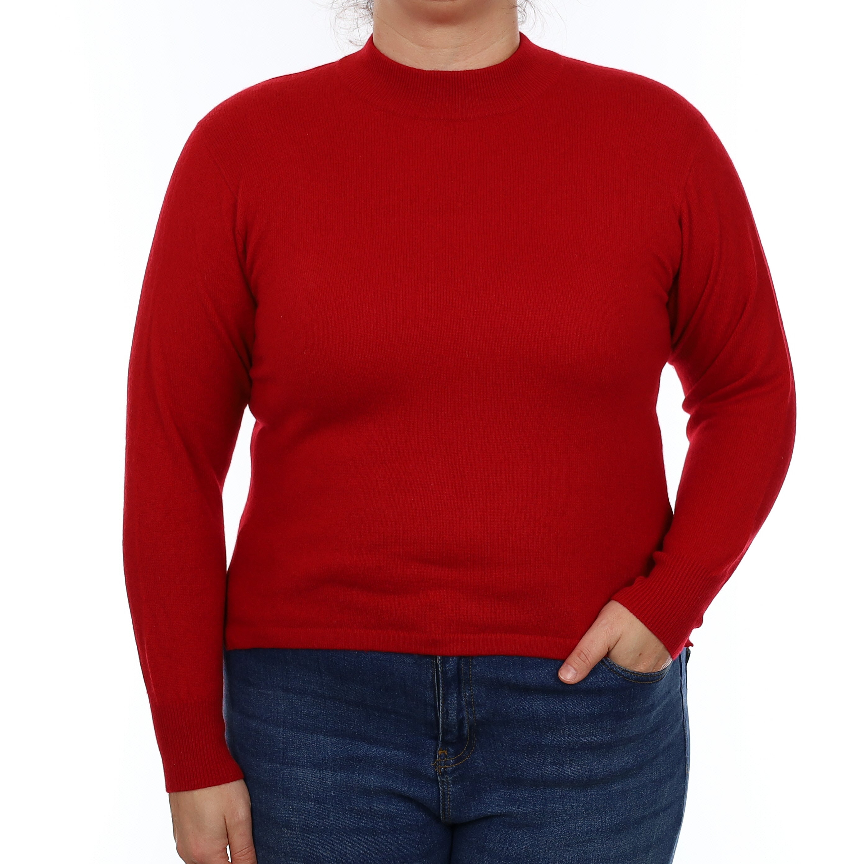 Postbox Red Cashmere Turtle Neck Jumper Large
