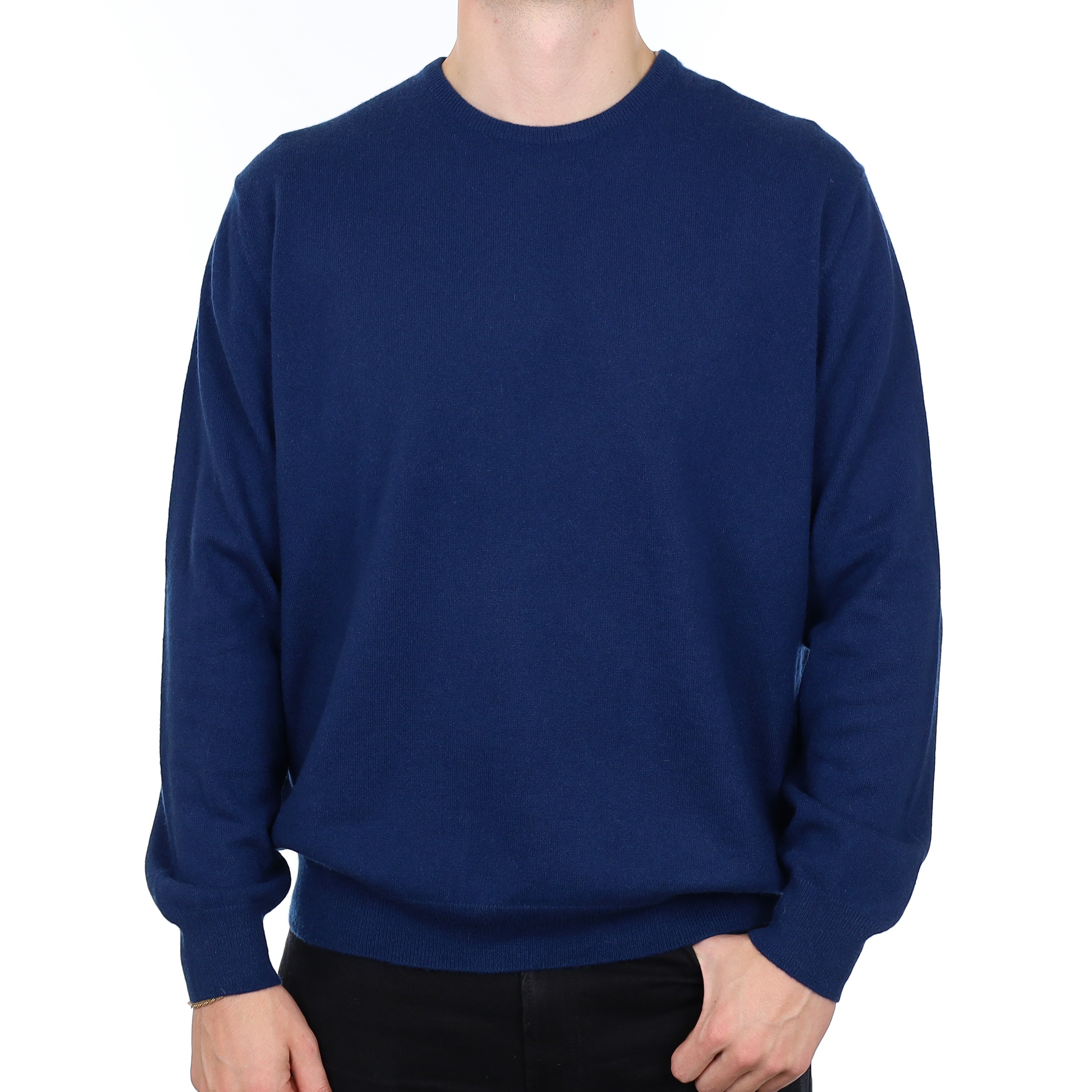 Men’s Deep Ocean Blue Cashmere Crew Neck Jumper XXXL