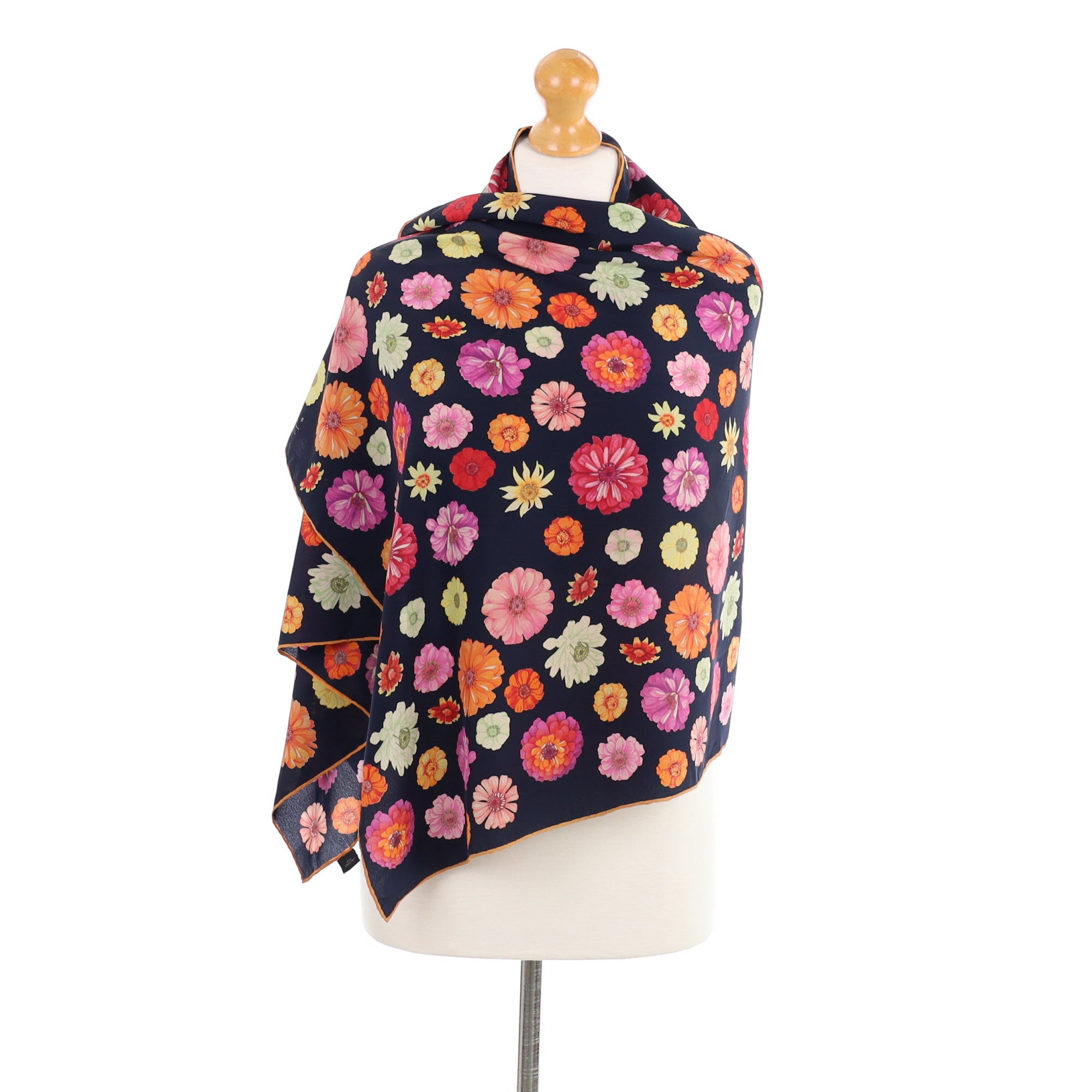Floral Wrap Style Silk Scarf