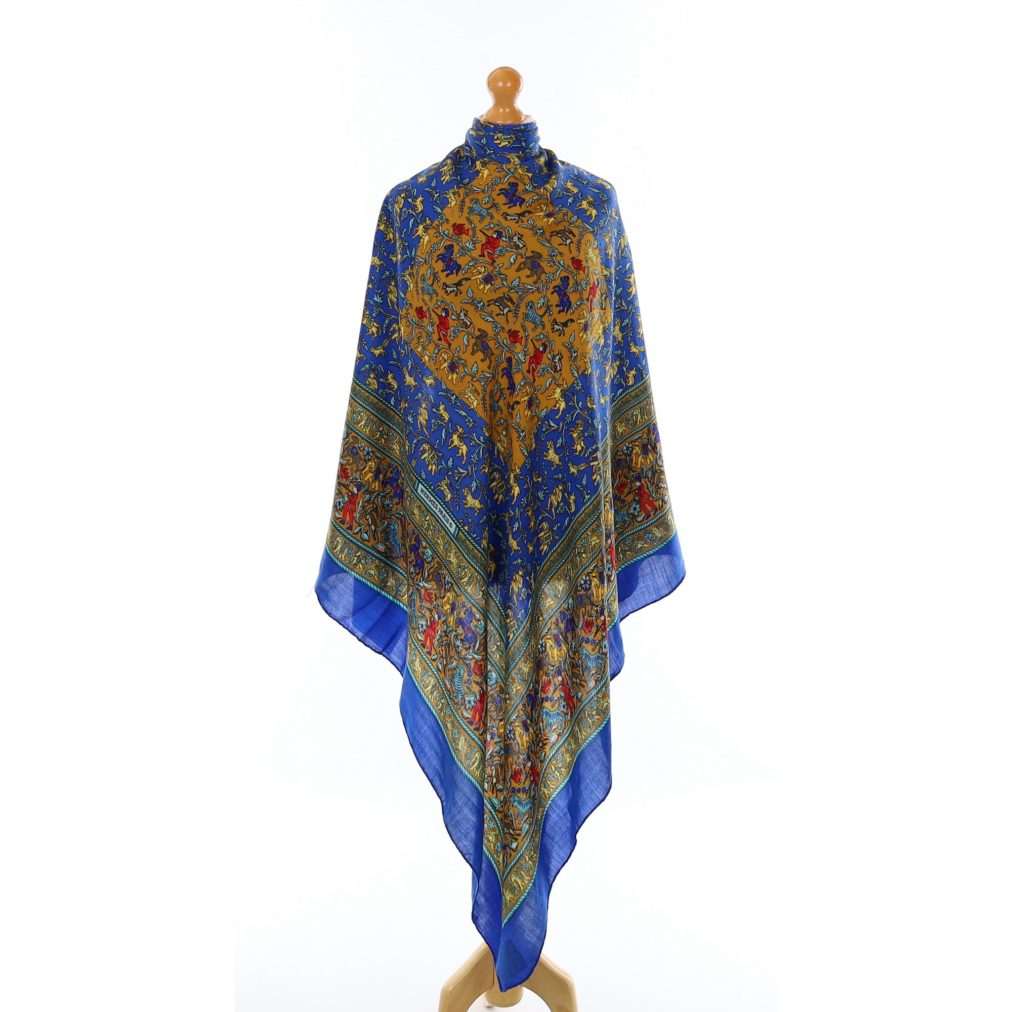 Hermès Chasse en Inde Cashmere and Silk Shawl