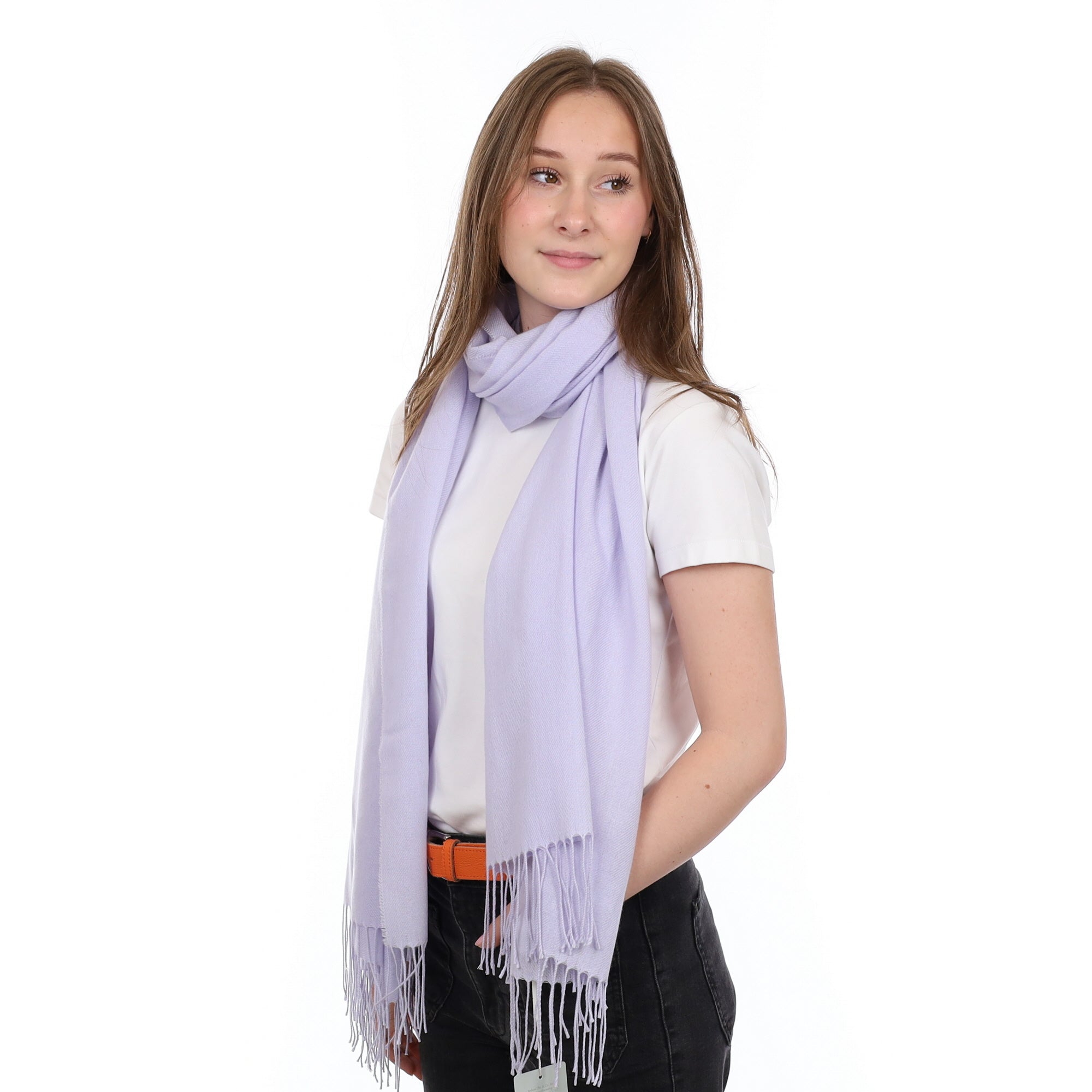 Brand New British Dove Purple Luxury Woven Cashmere Pashmina