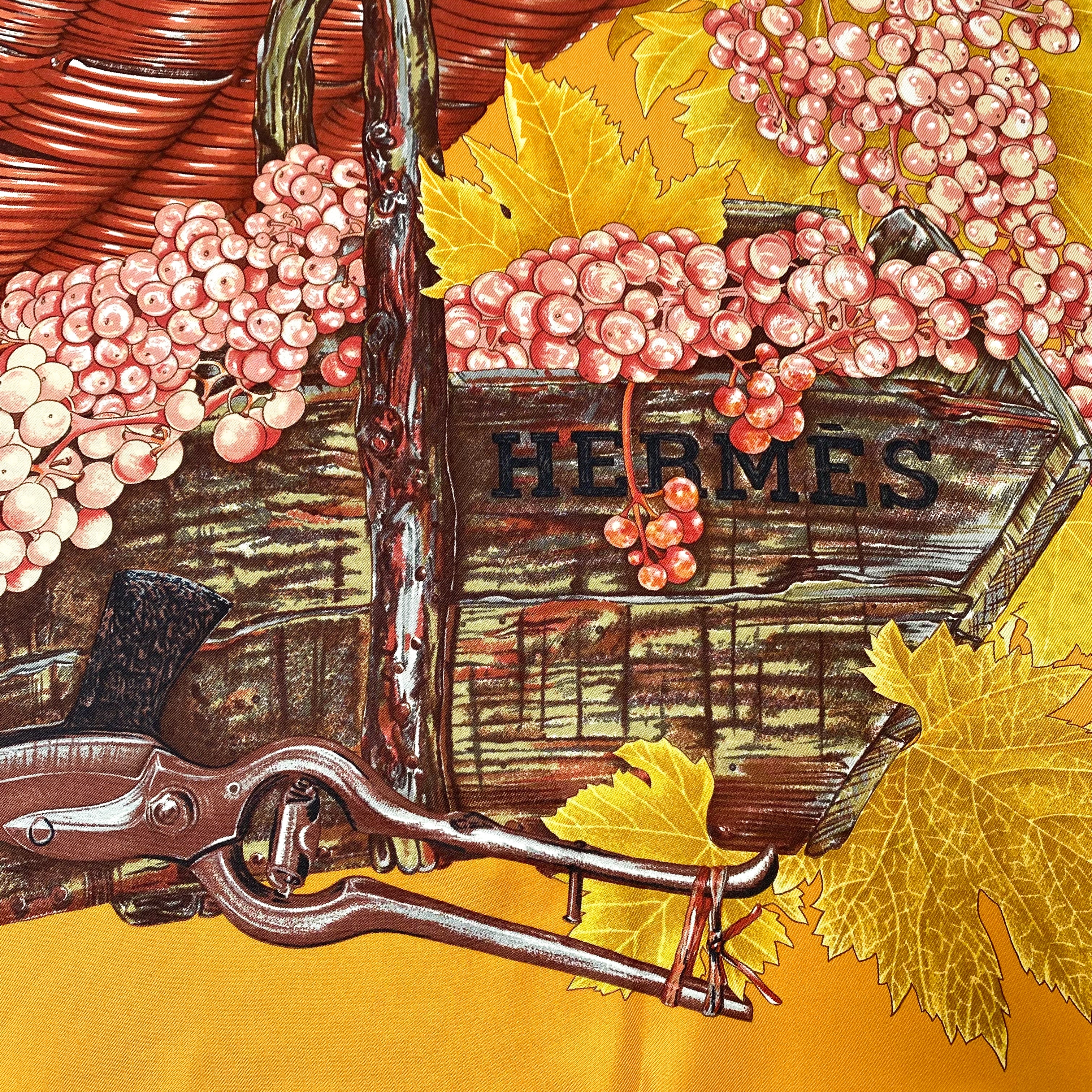 Immaculate Boxed Hermès 2001 Vendanges Silk Scarf