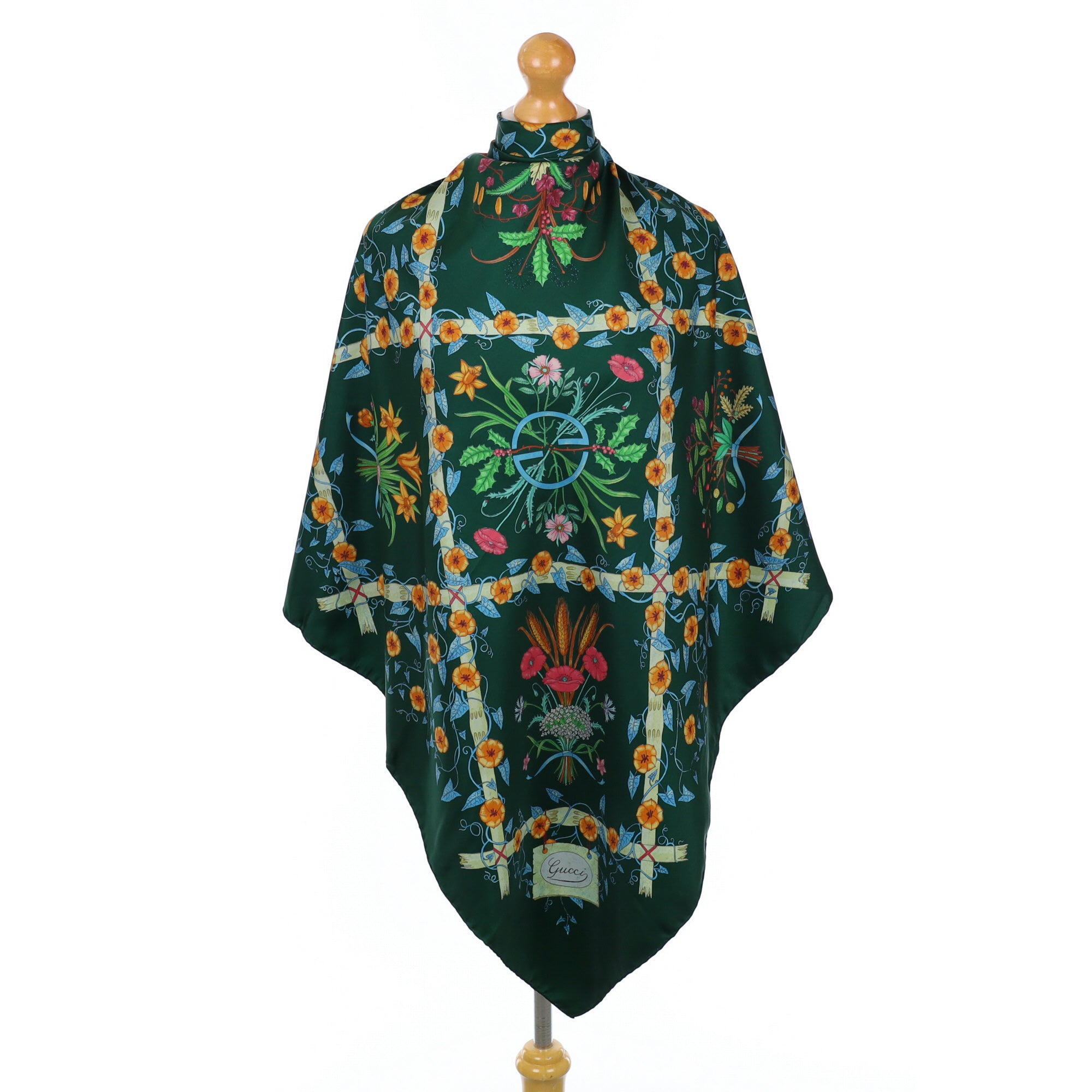 Gucci Floral Designer Silk Scarf