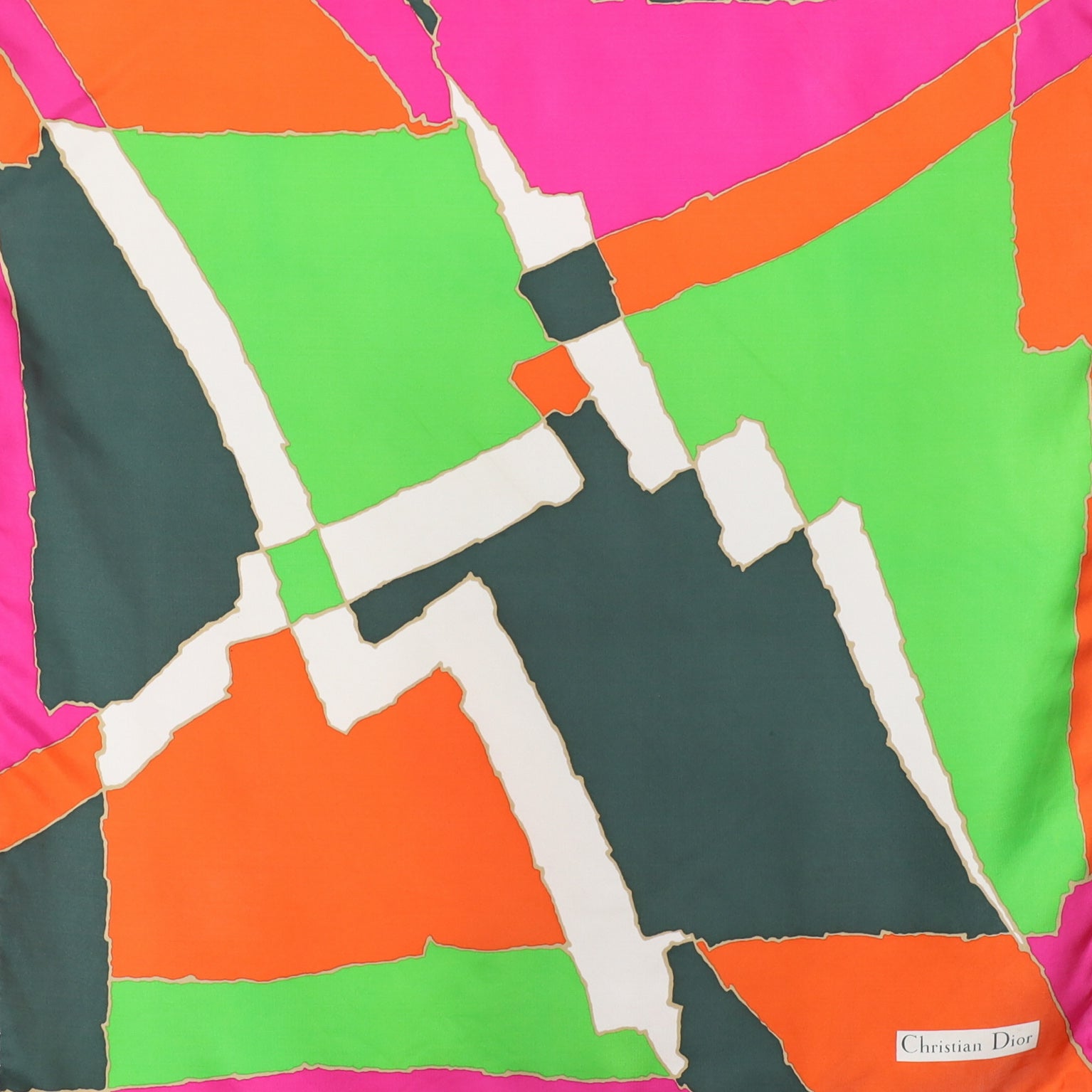 Christian Dior Bright Abstract Boxed Silk Scarf