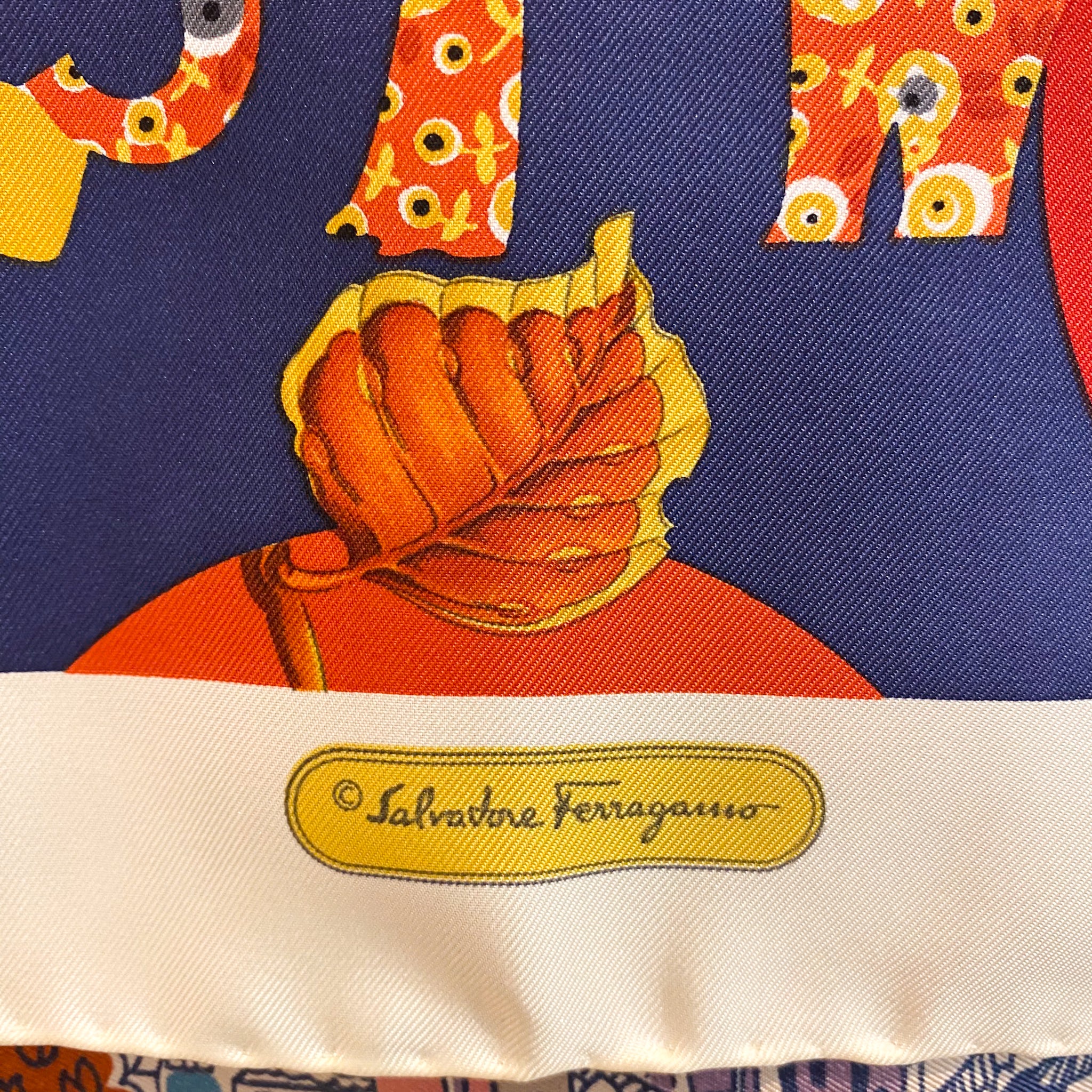 Immaculate Salvatore Ferragamo Designer Silk Scarf