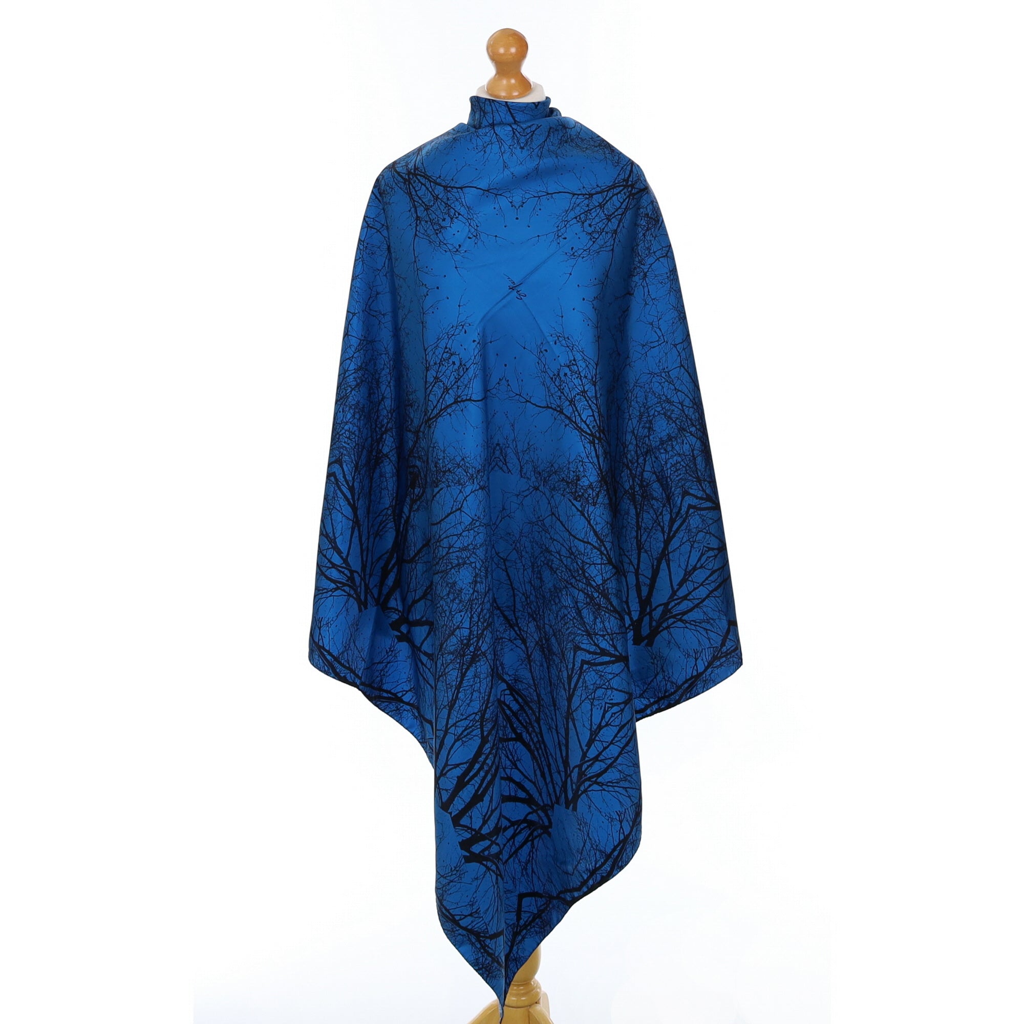Large Brand New St Piece Blue Branch Silk Scarf
