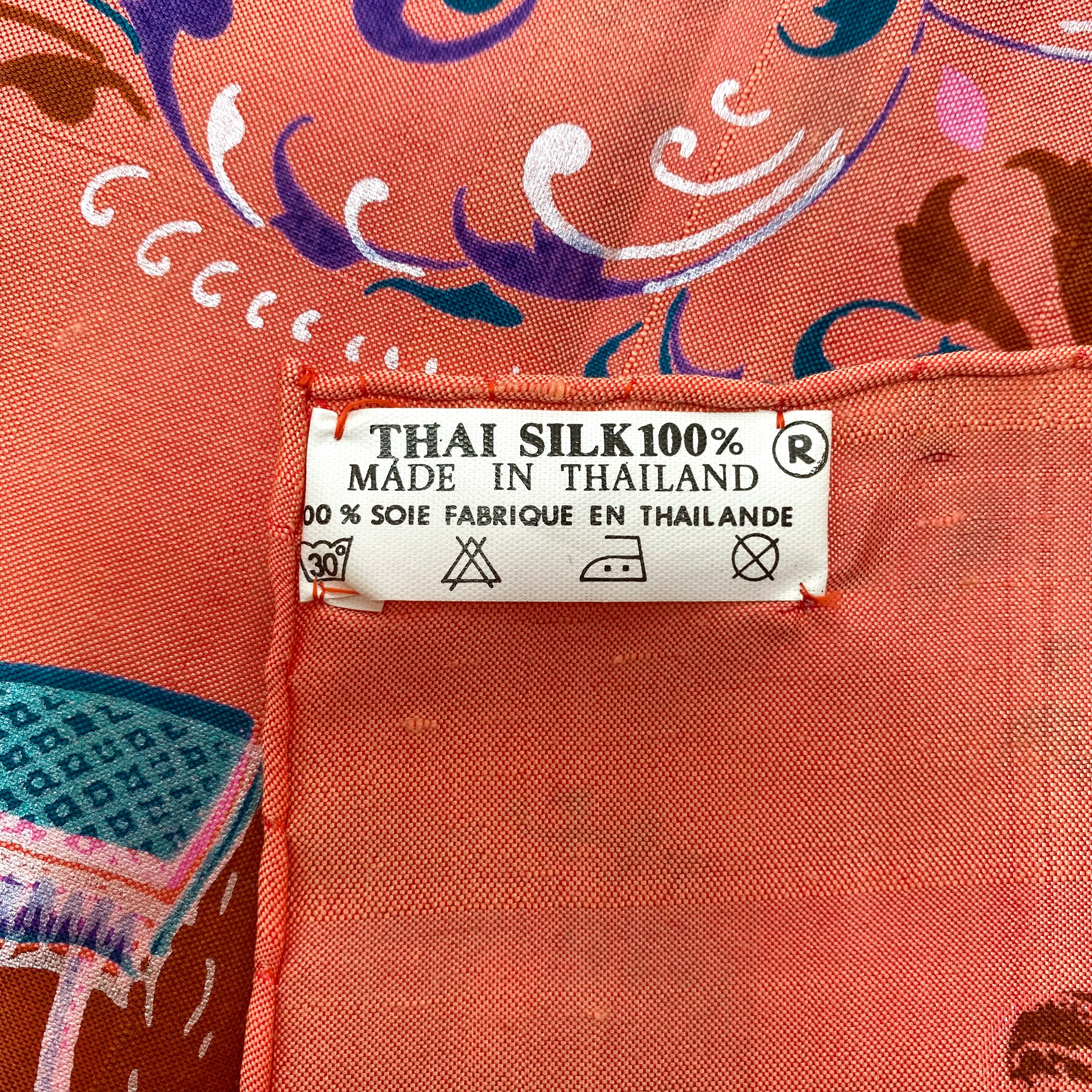 Elephant Design Thai Silk Scarf