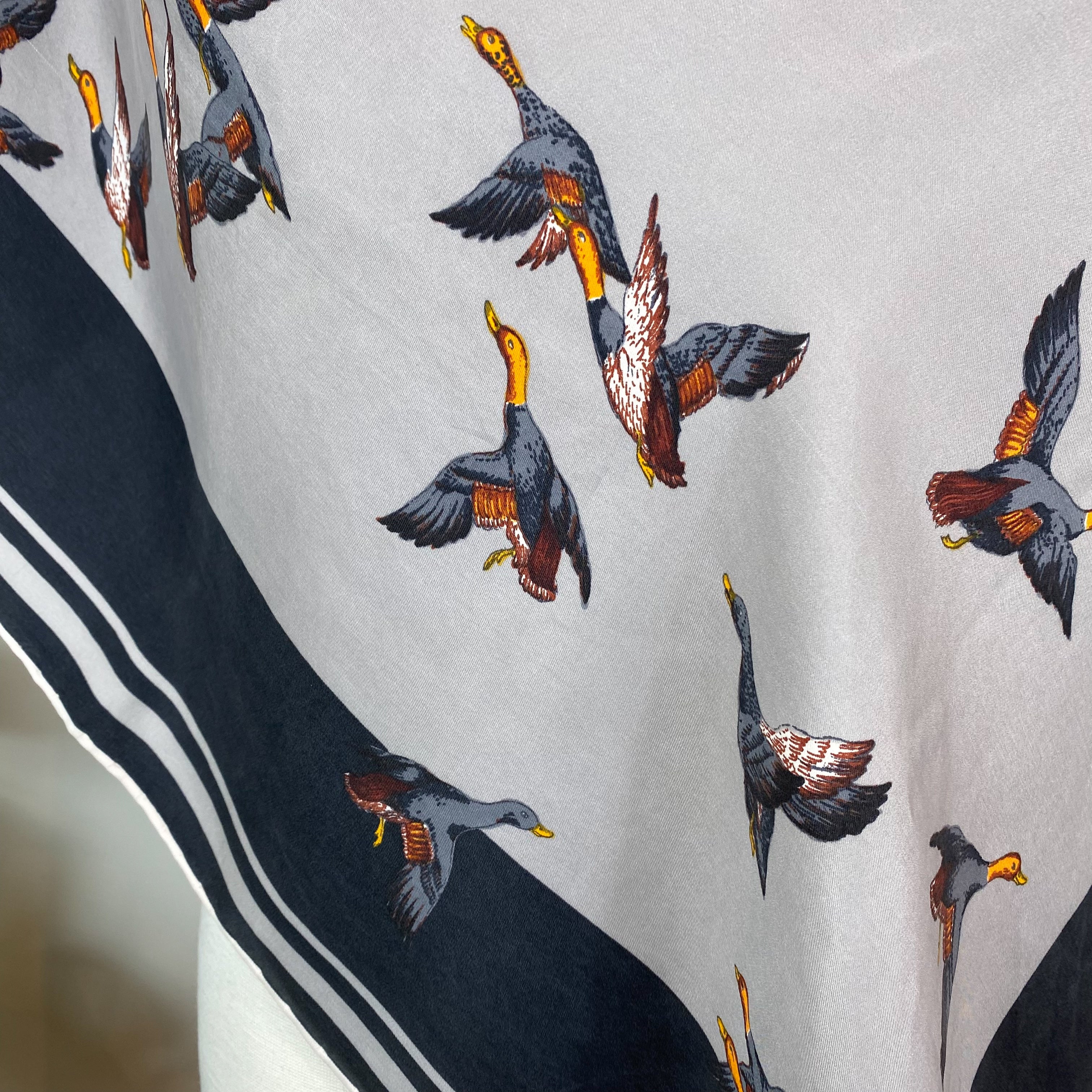 Flying Geese Italian Vintage Silk Scarf