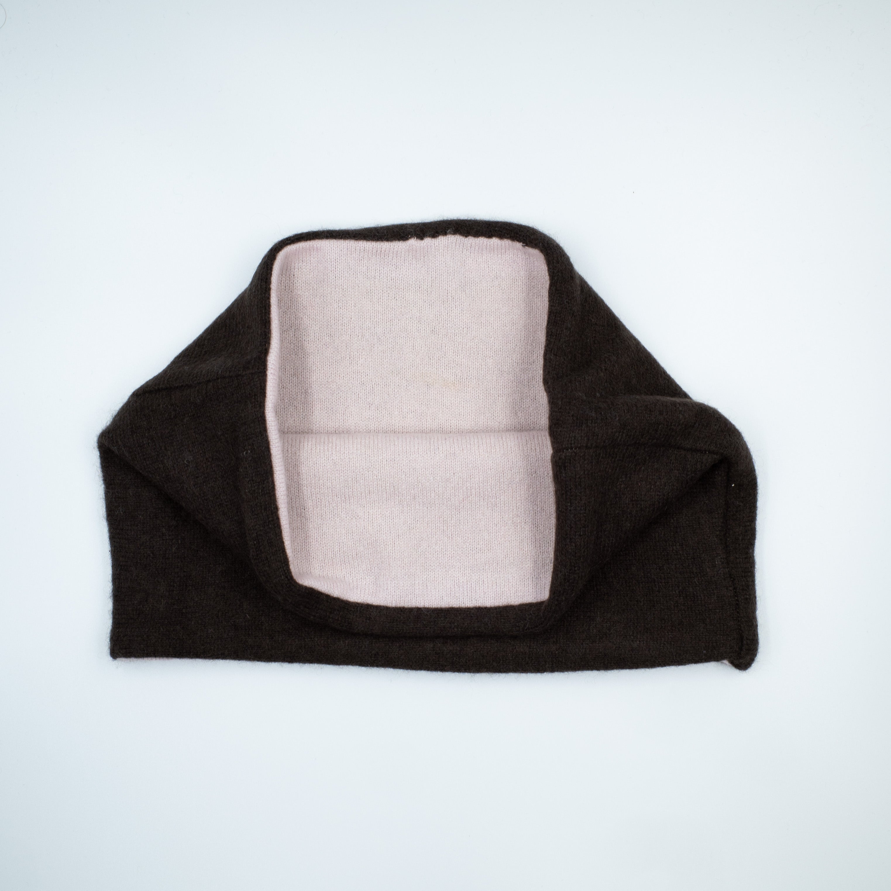 Dark Brown and Pale Pink Neck Warmer