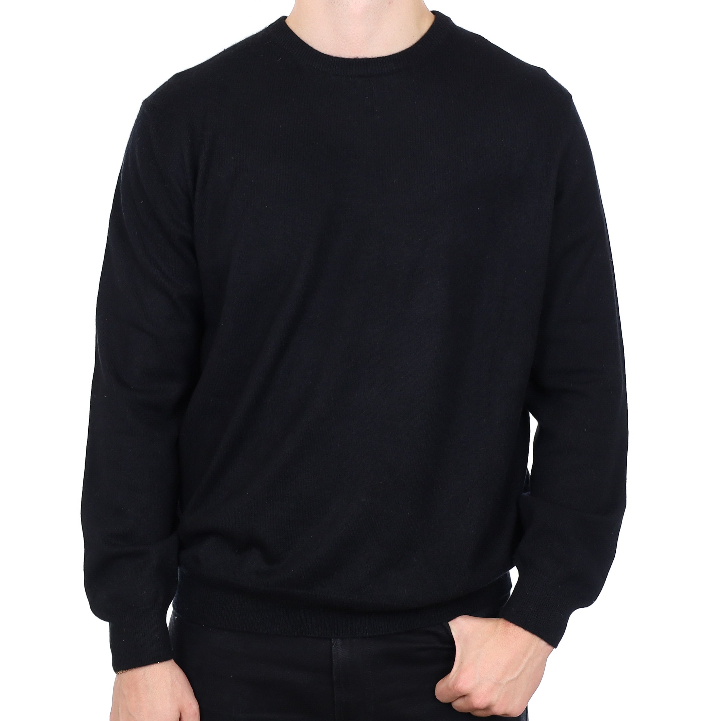 Men’s Black Cashmere Crew Neck Jumper XXL
