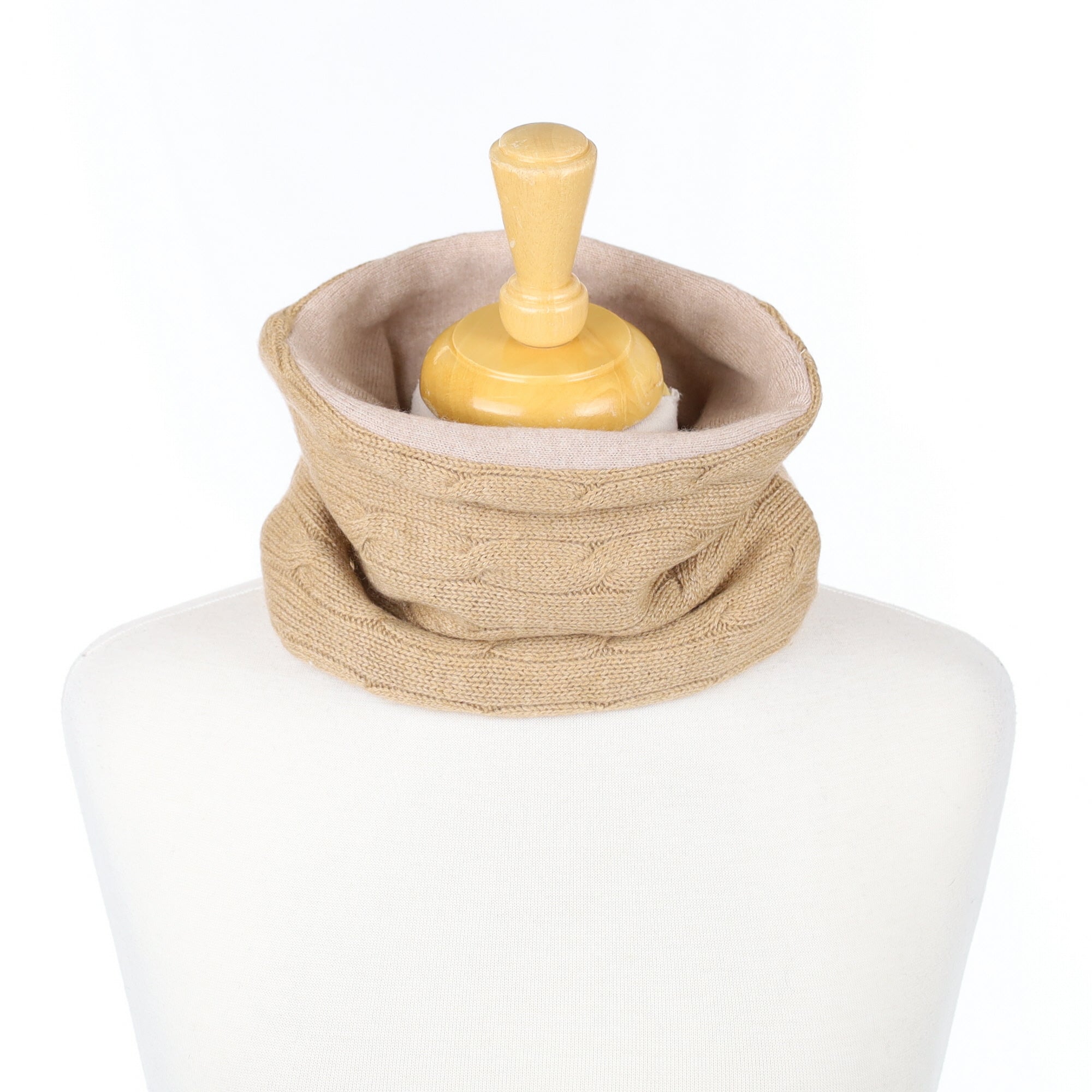 Camel Cable and Fawn Neck Warmer