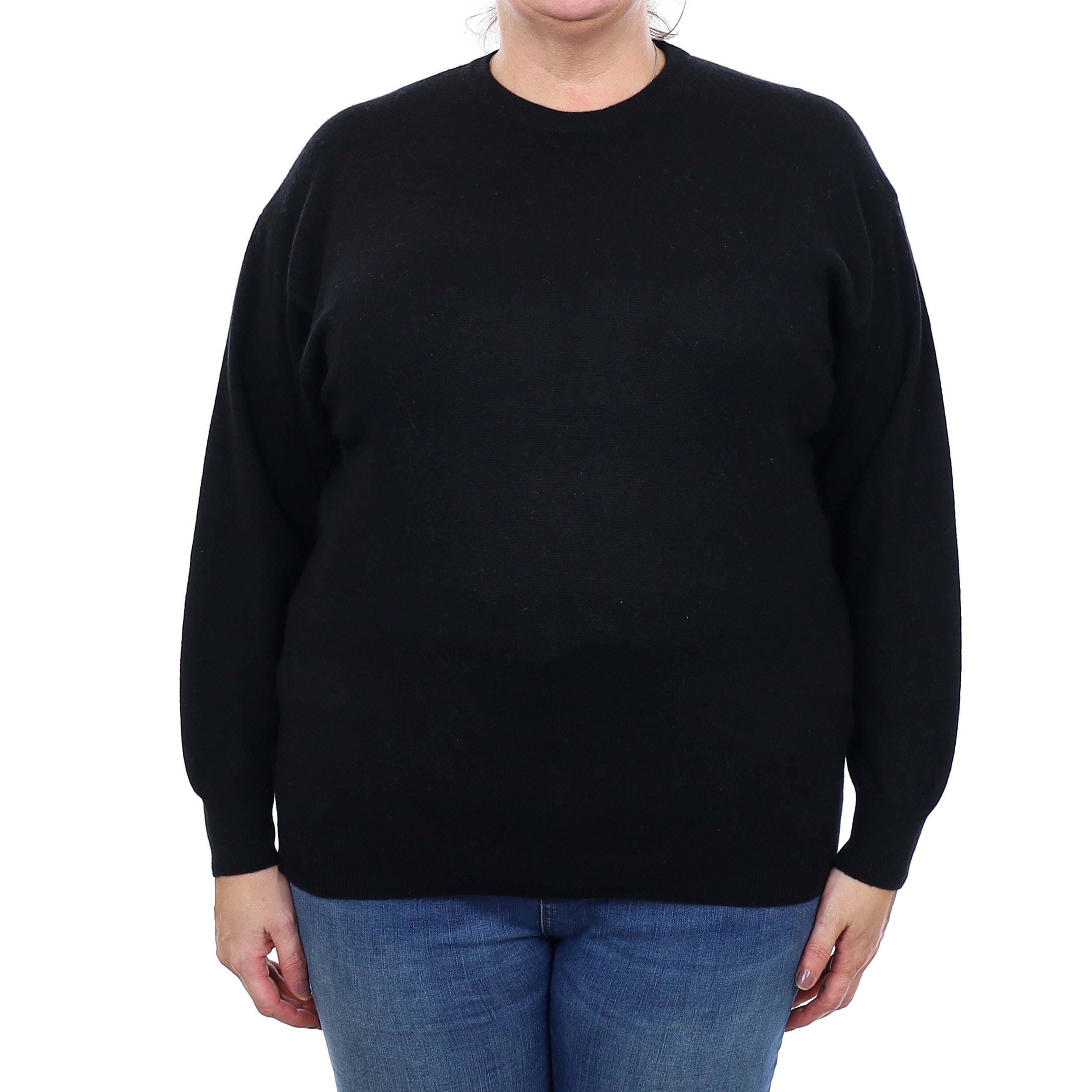 Black Cashmere Crew Neck Jumper Extra Large