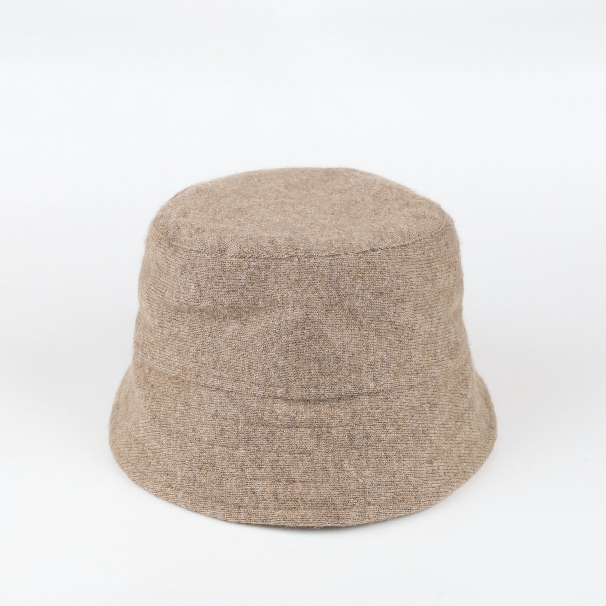 Crimson Red and Brown Reversible Cashmere Bucket Hat Medium