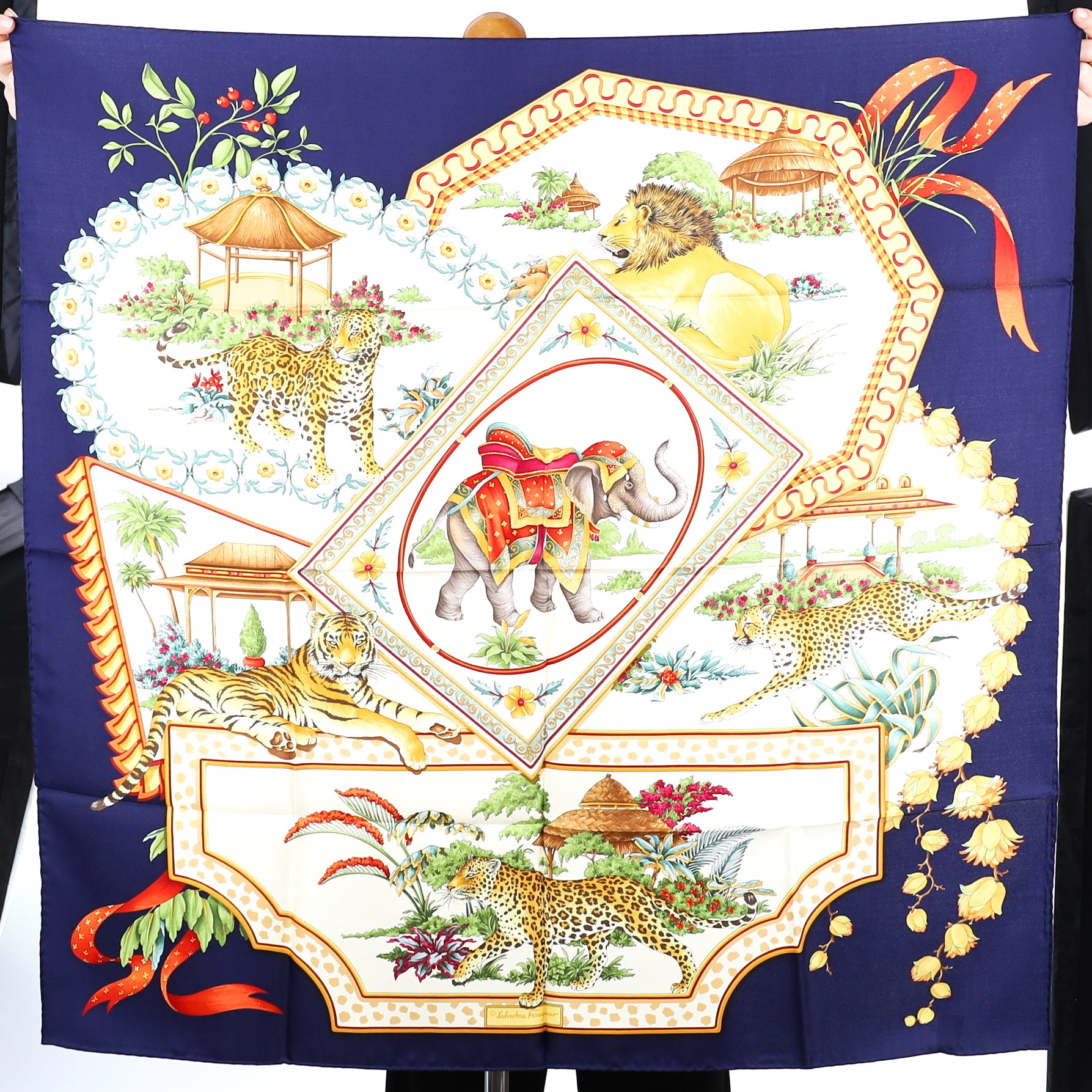 Brand New Boxed Salvatore Ferragamo Silk Scarf