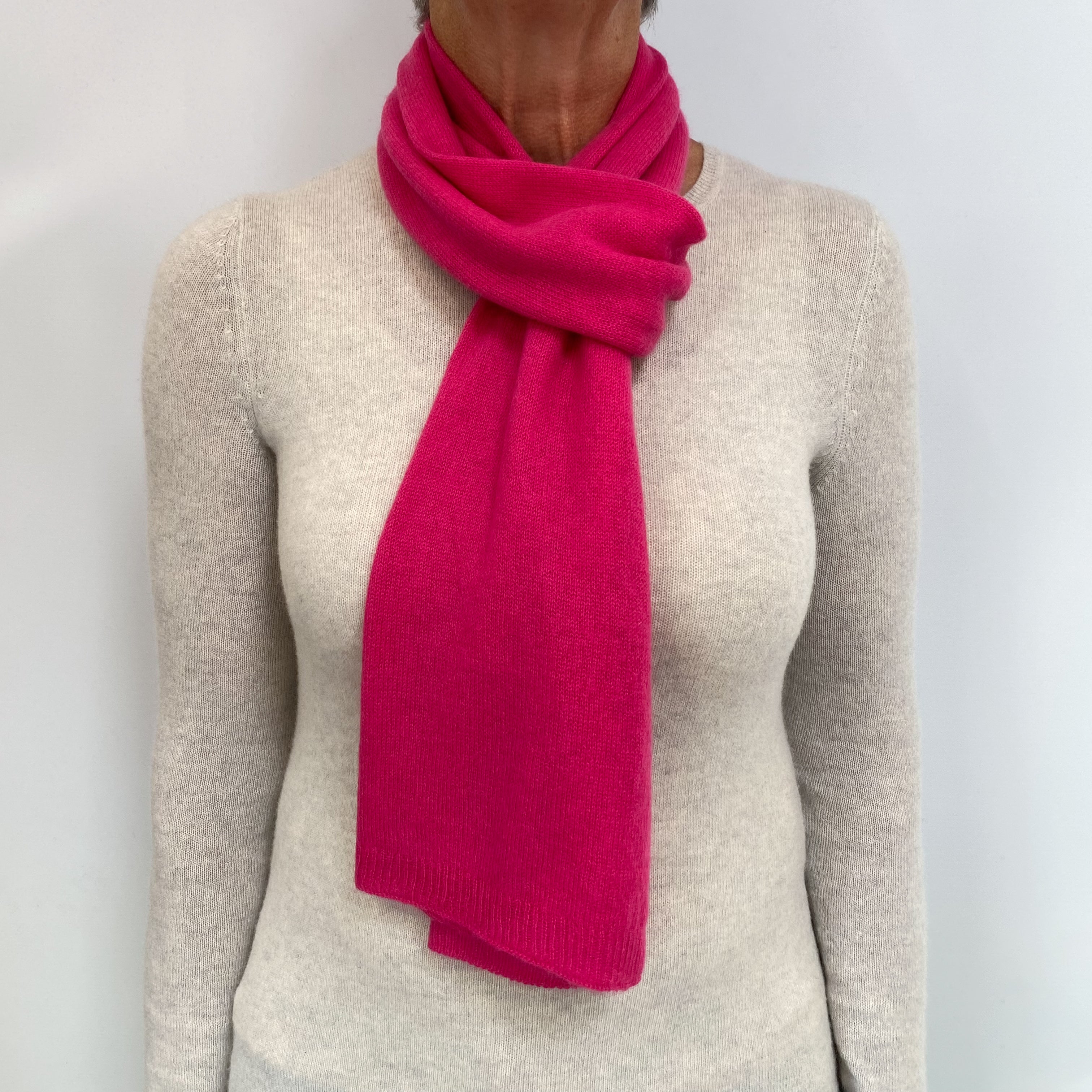 Hot Pink Cashmere Scarf