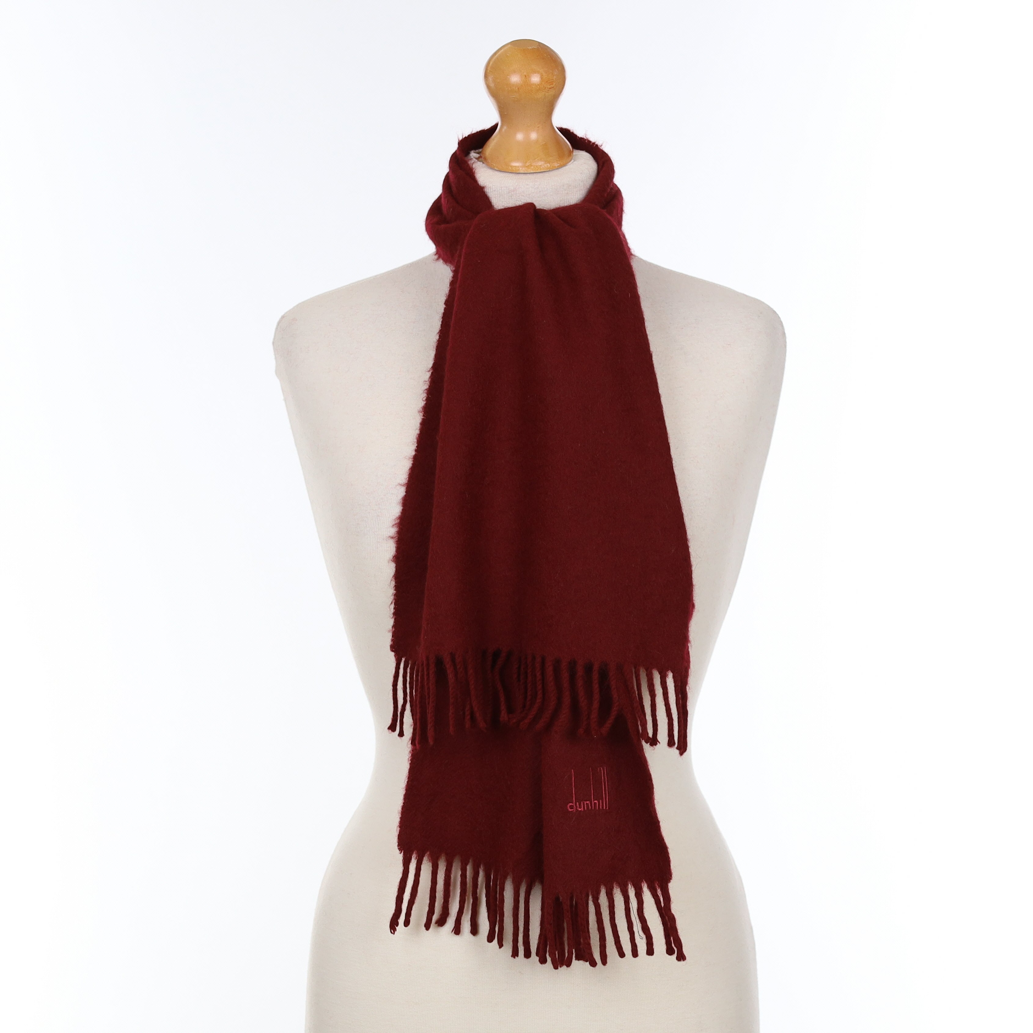 Wine Red Cashmere Woven Scarf