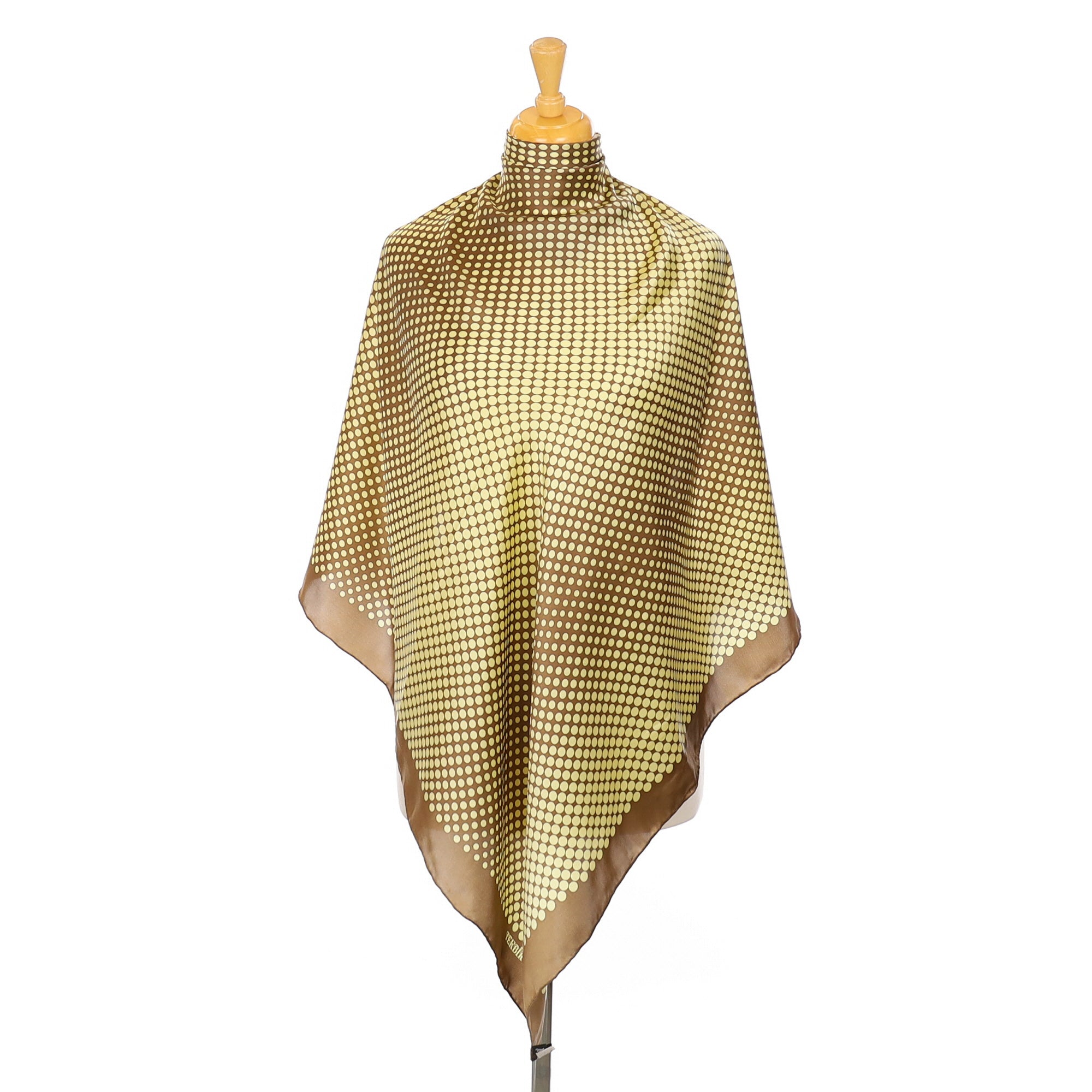 Taupe Spotted Silk Scarf