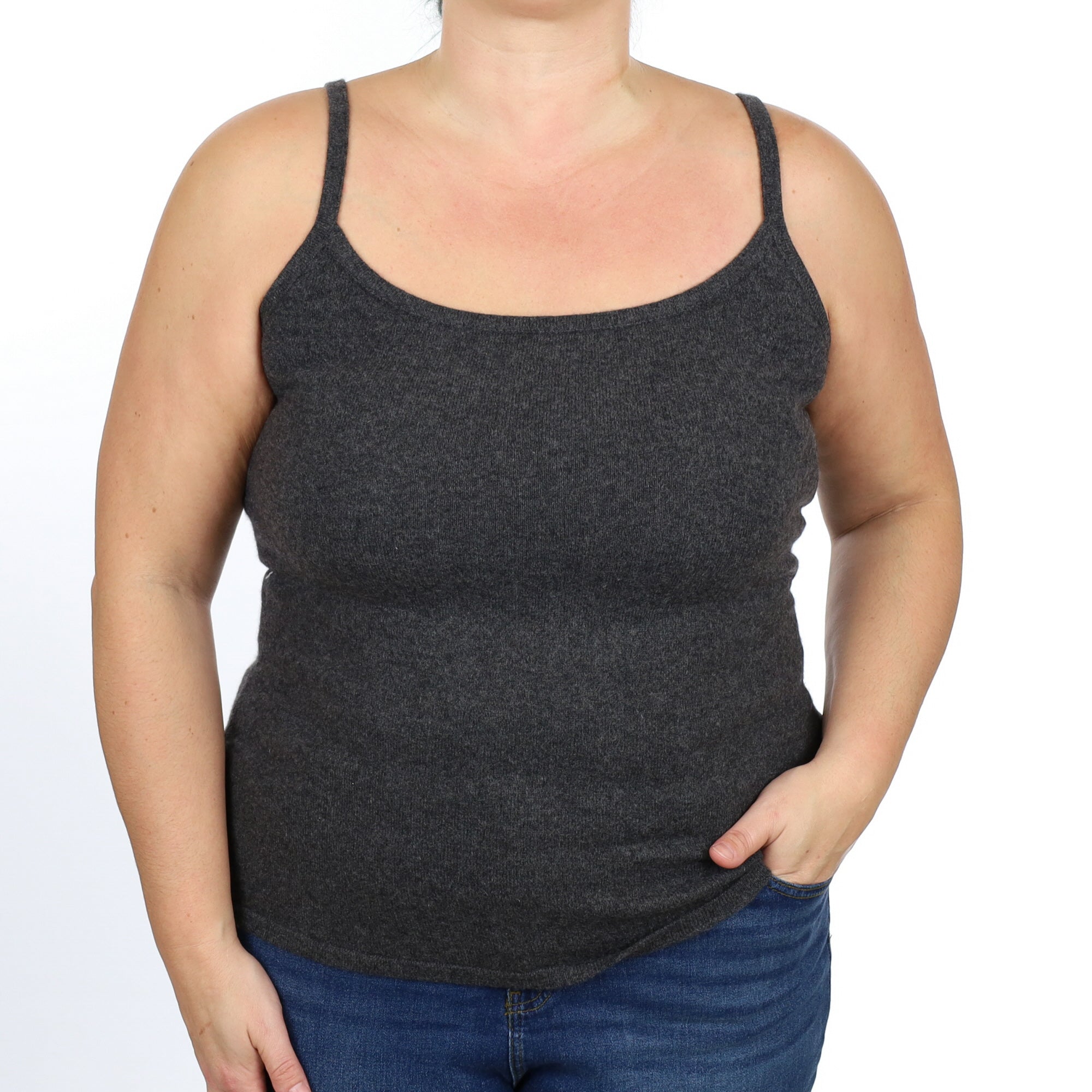 Charcoal Grey Cashmere Vest Large