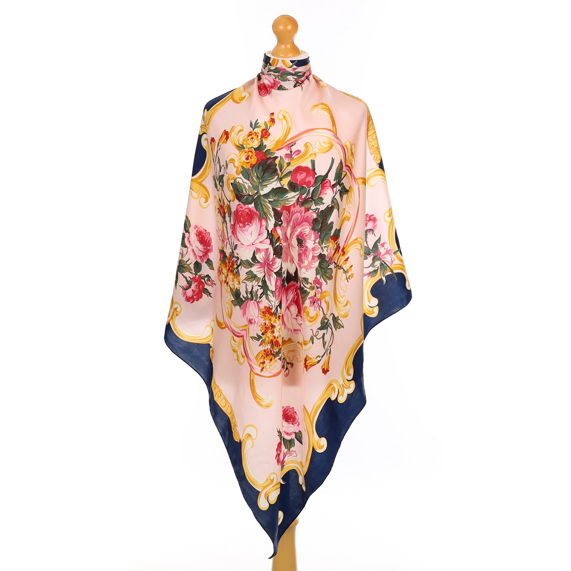 1980’s Harrods Pink Floral Vintage Silk Scarf