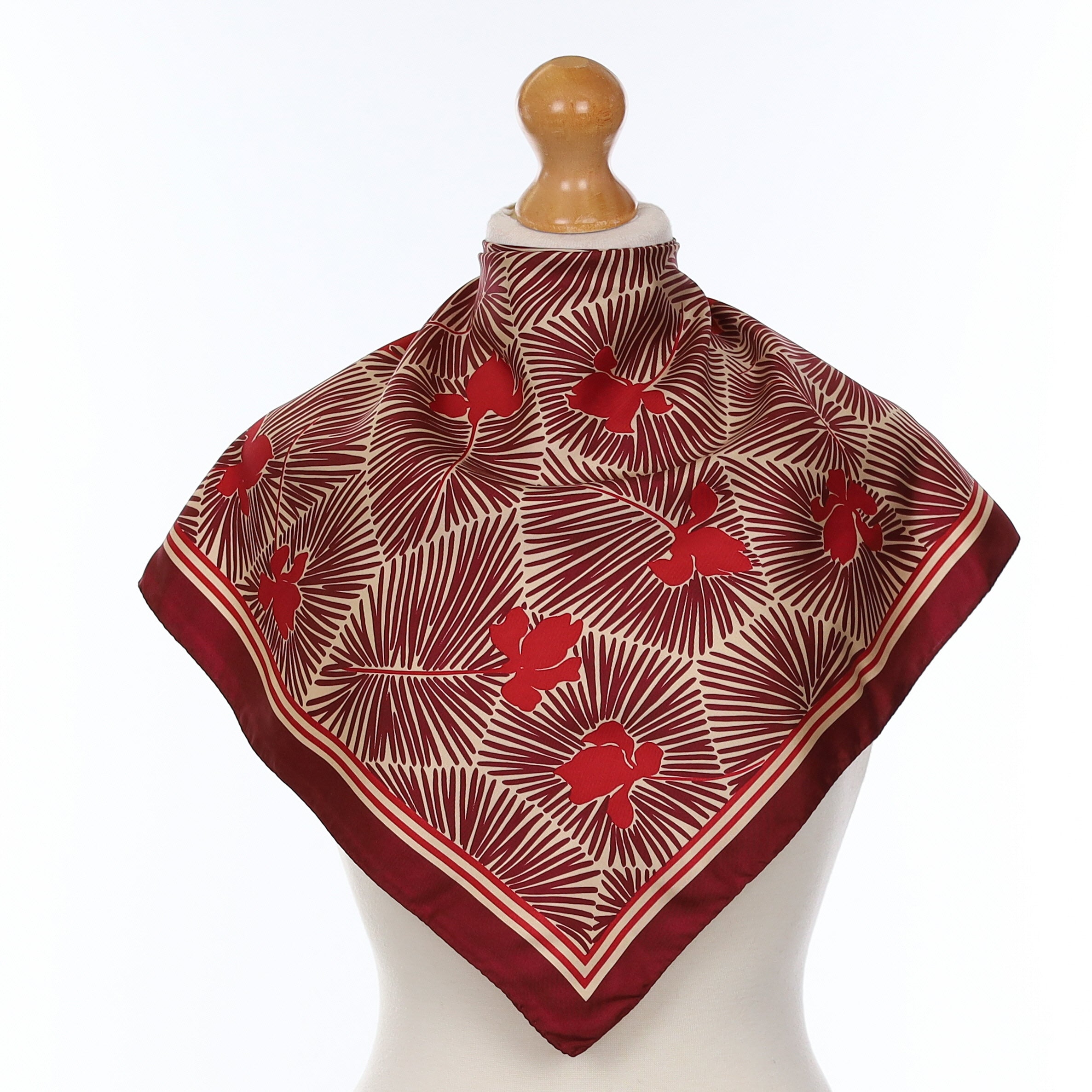 Mulberry Purple Floral Silk Scarf