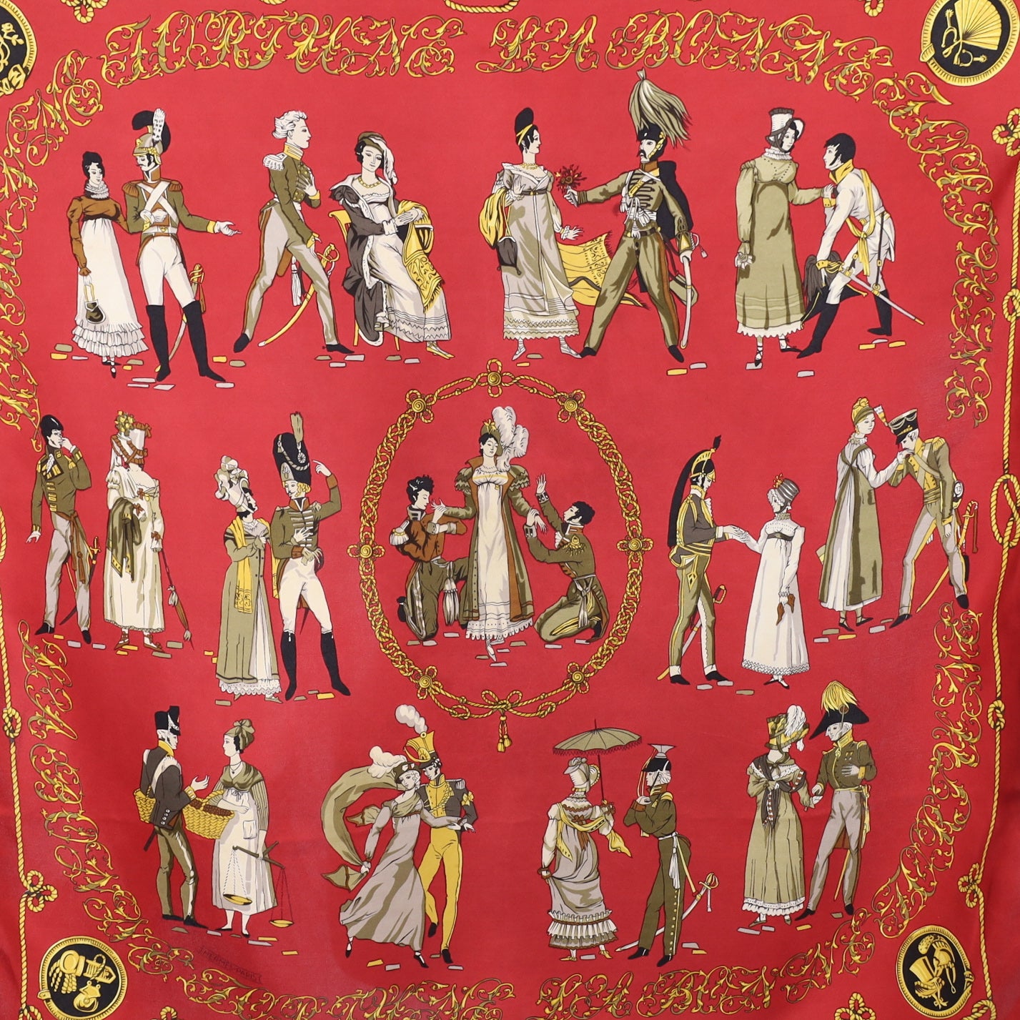 Hermès La Bonne Fortune Vintage Silk Scarf