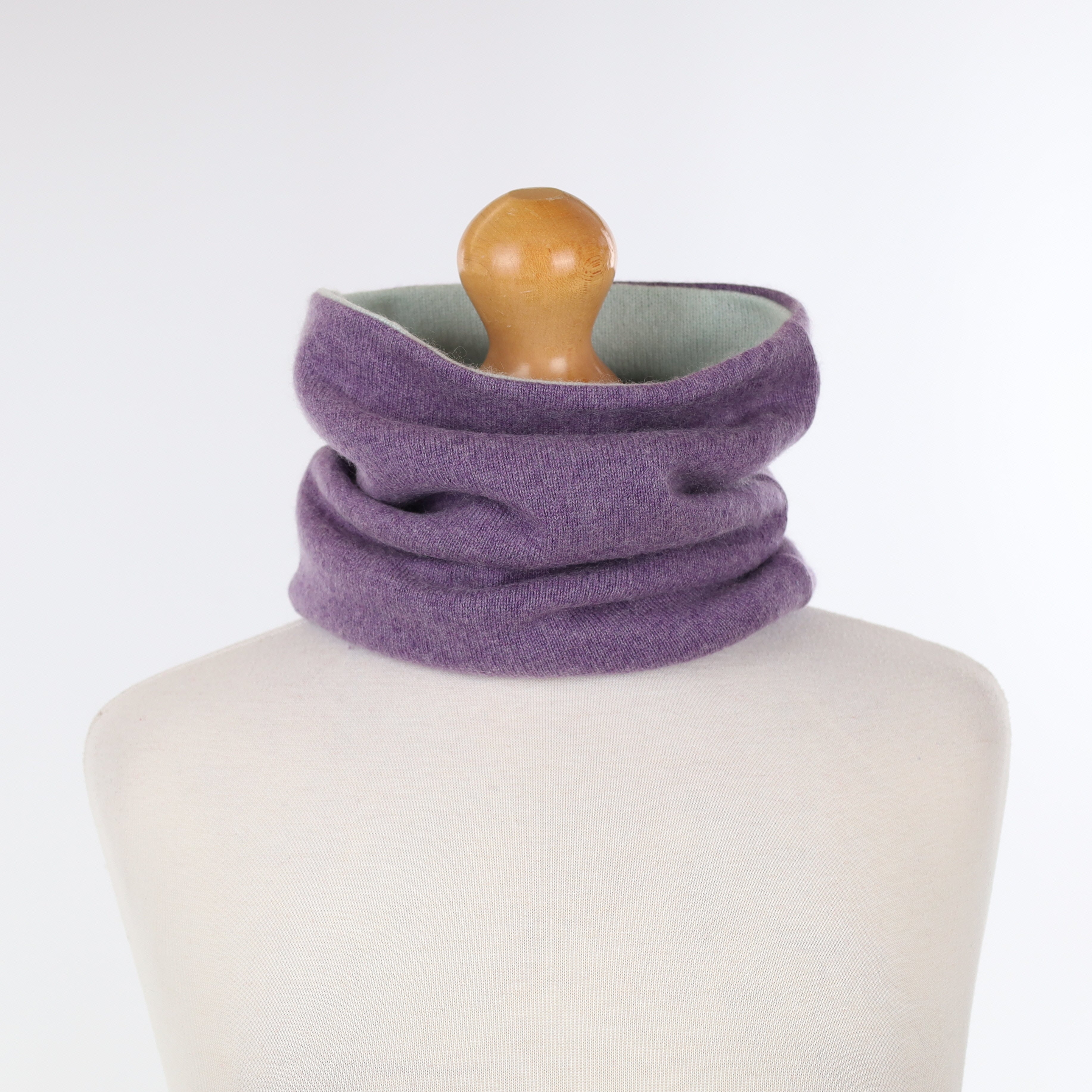 Wisteria Purple and Pale Mint Luxury Double Layered Snood