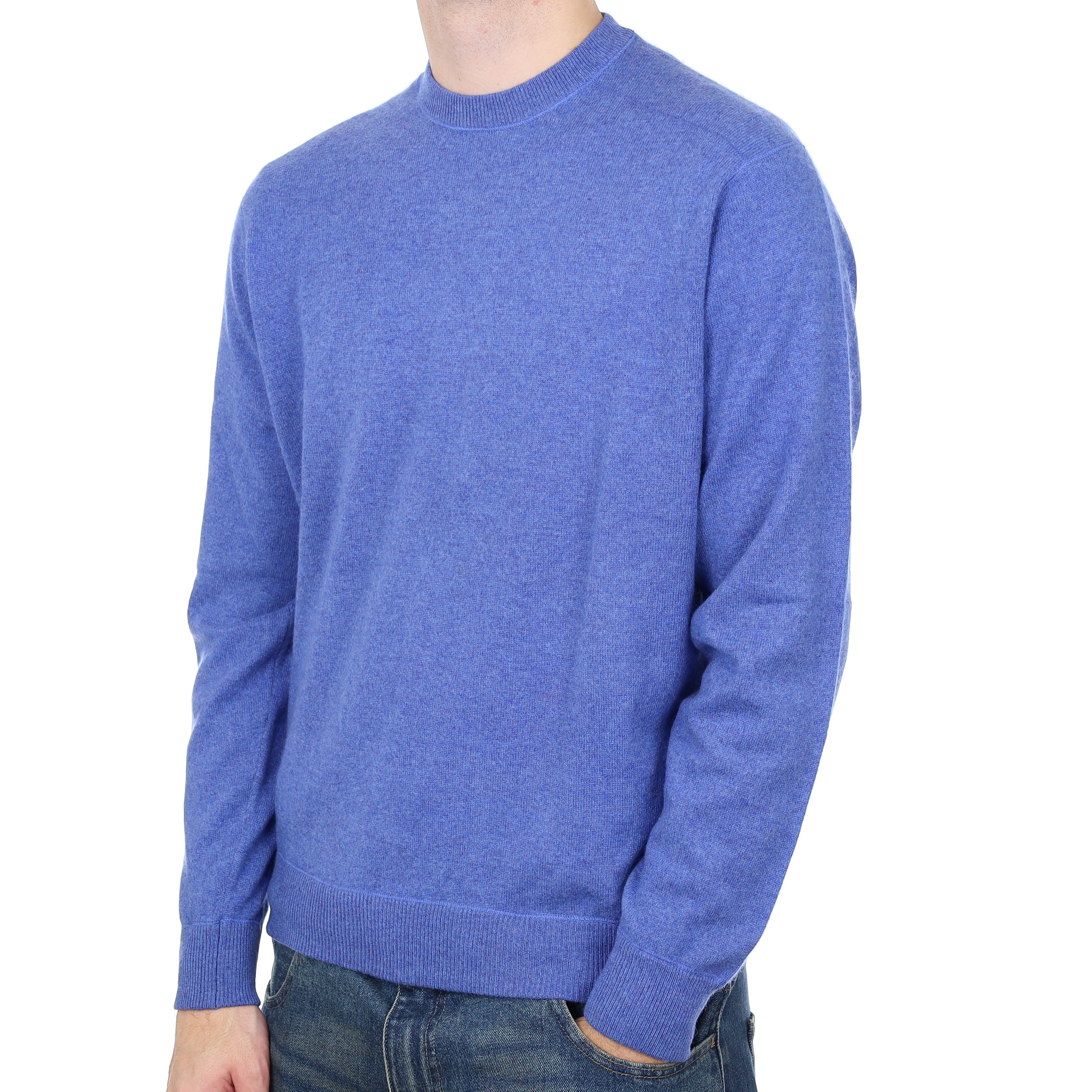 Men’s Raffi Tanzanite Blue Cashmere Crew Neck Jumper Large