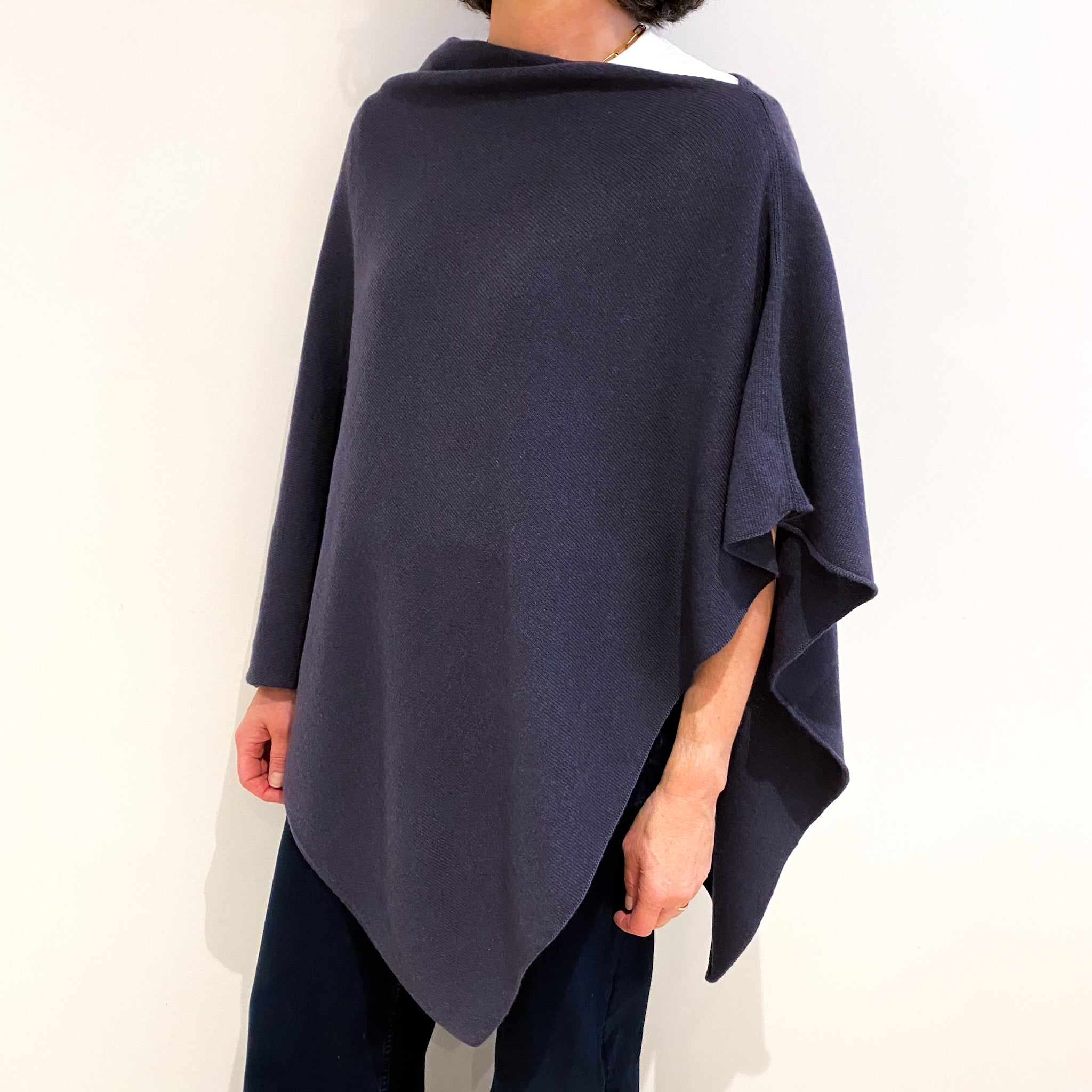 Brand New Scottish Blue Slate Cashmere Poncho One Size