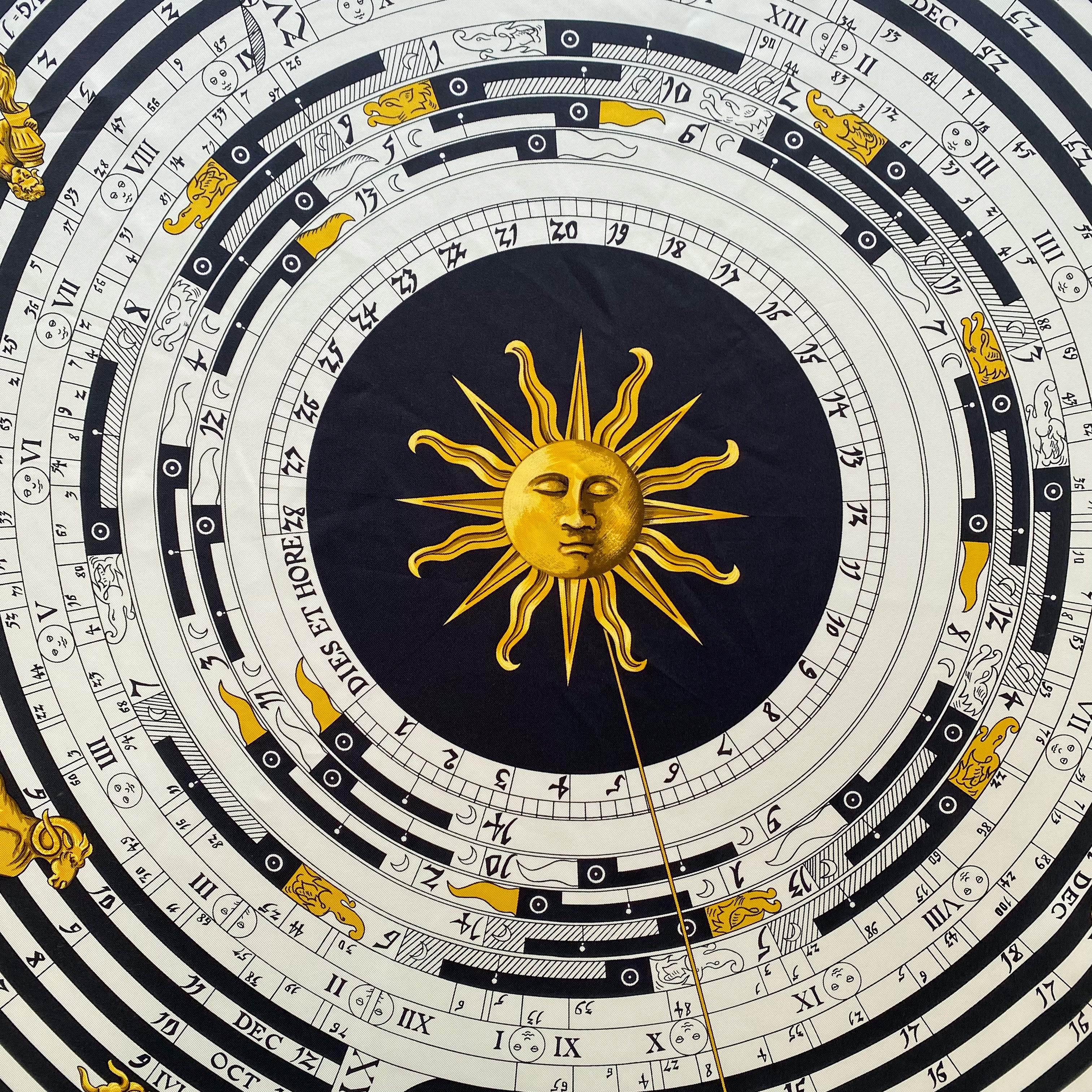 Pristine Boxed Hermès Astrologie Dies et Hore Silk Scarf