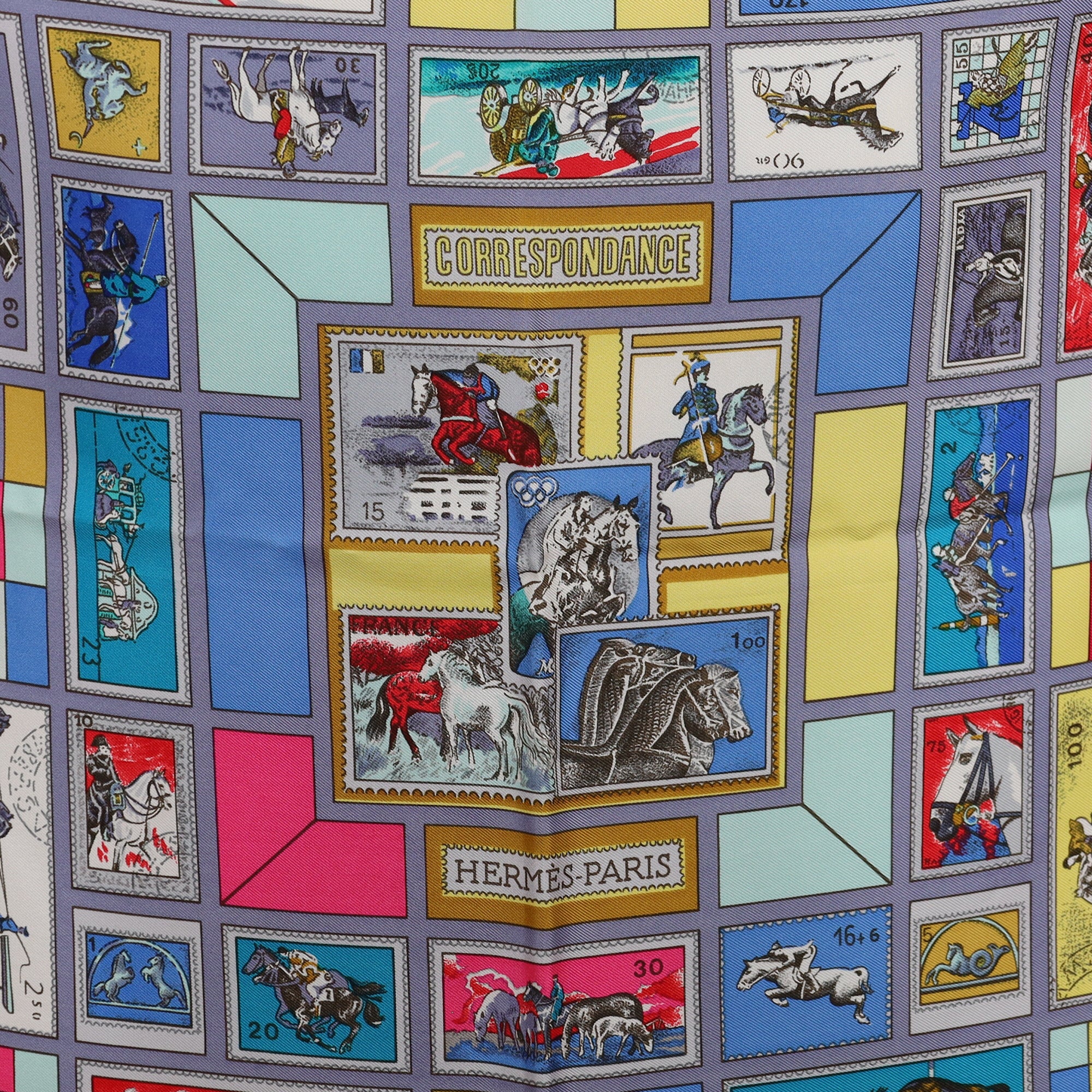 Brand New Boxed Hermès Correspondence Silk Scarf Quite Rare
