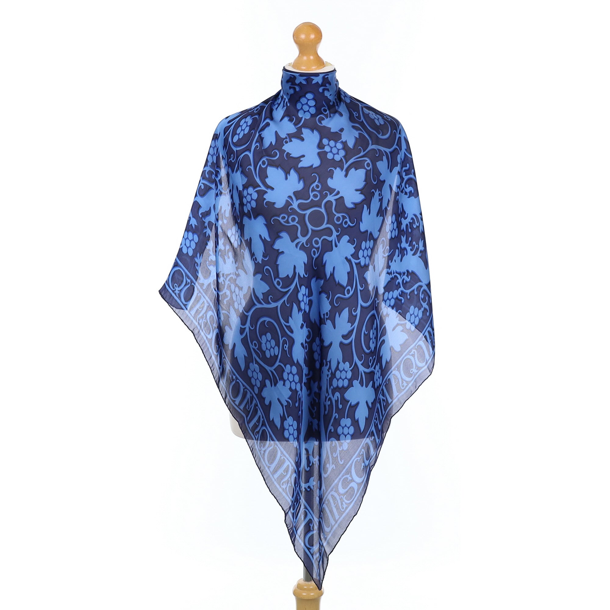 Brand New Boxed Aquascutum Blue Vine Silk Scarf