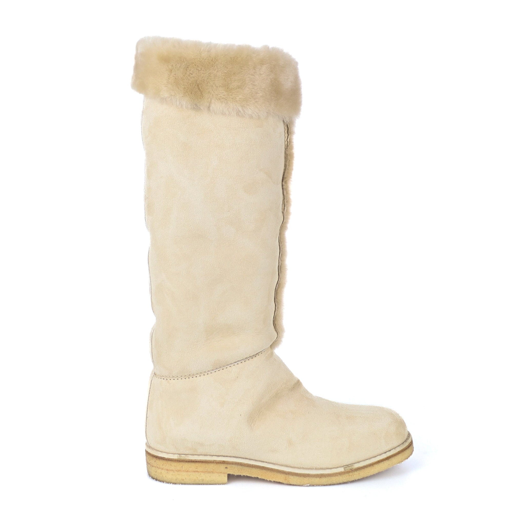 Hermès Suede Fur Lined Boots