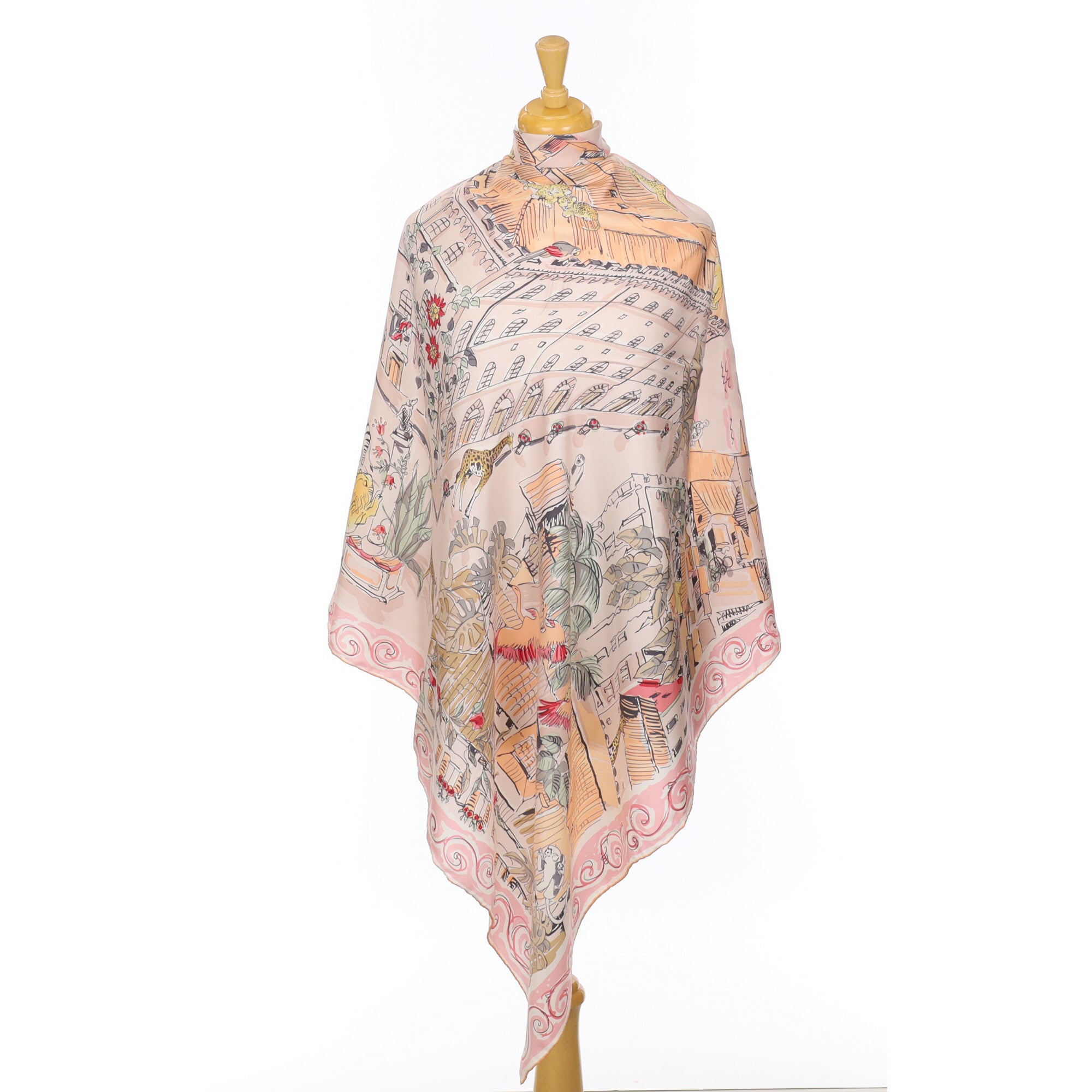 Salvatore Ferragamo Pastel Designer Silk Scarf