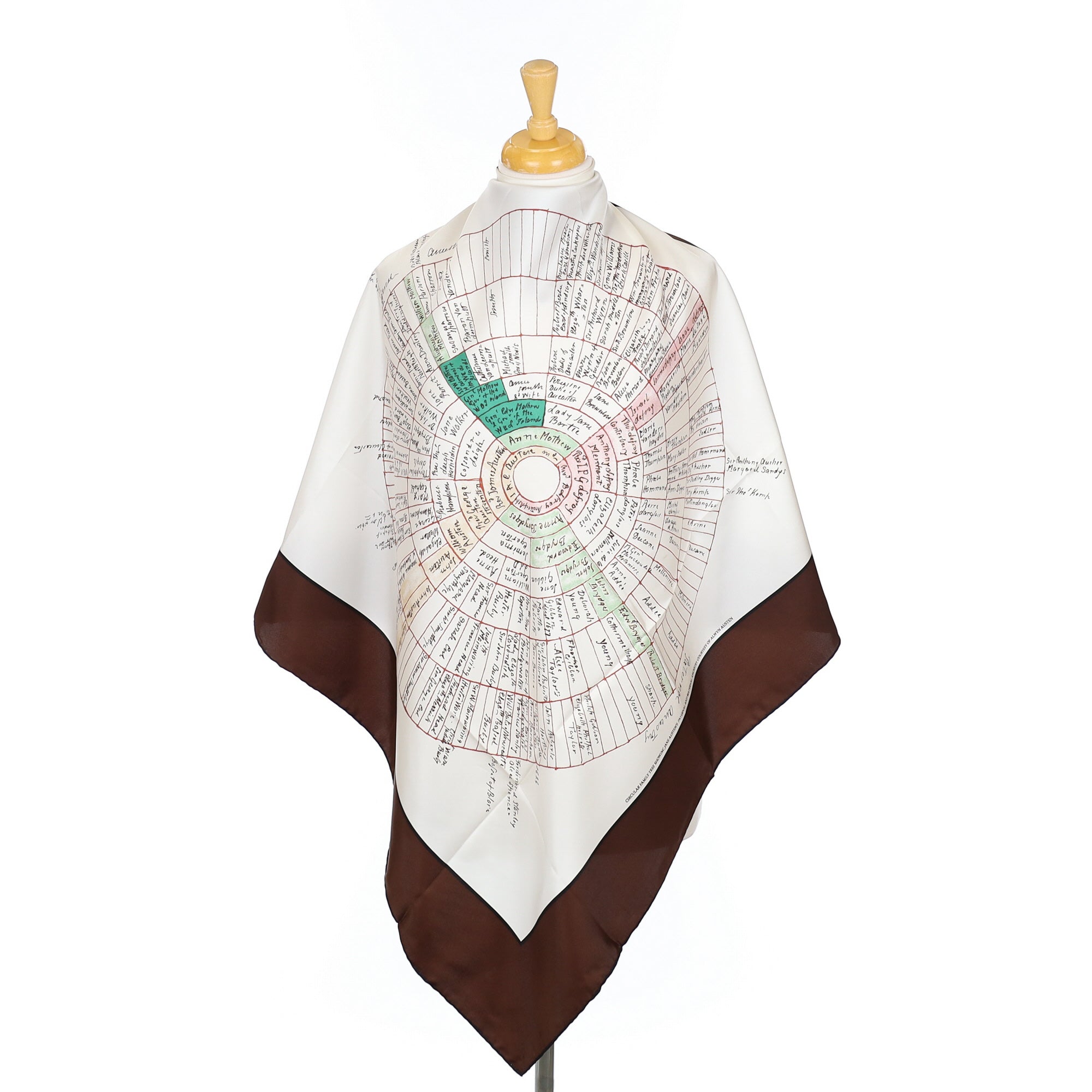 Brand New Jane Austen Ancestry Silk Scarf