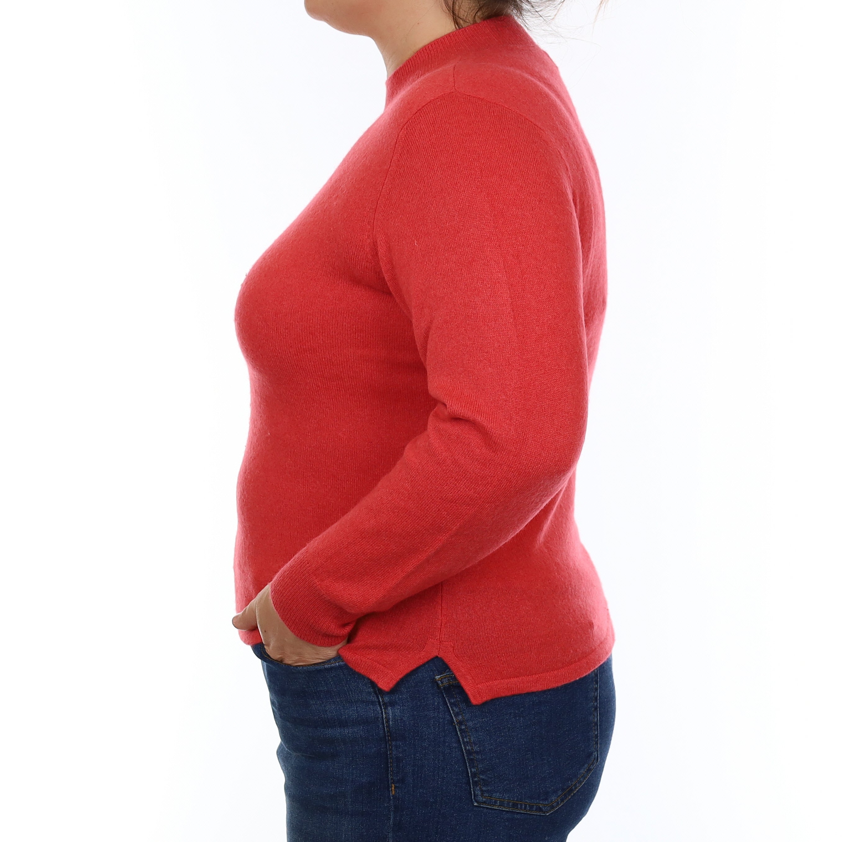 Cranberry Pink Cashmere Turtle Neck Jumper Large