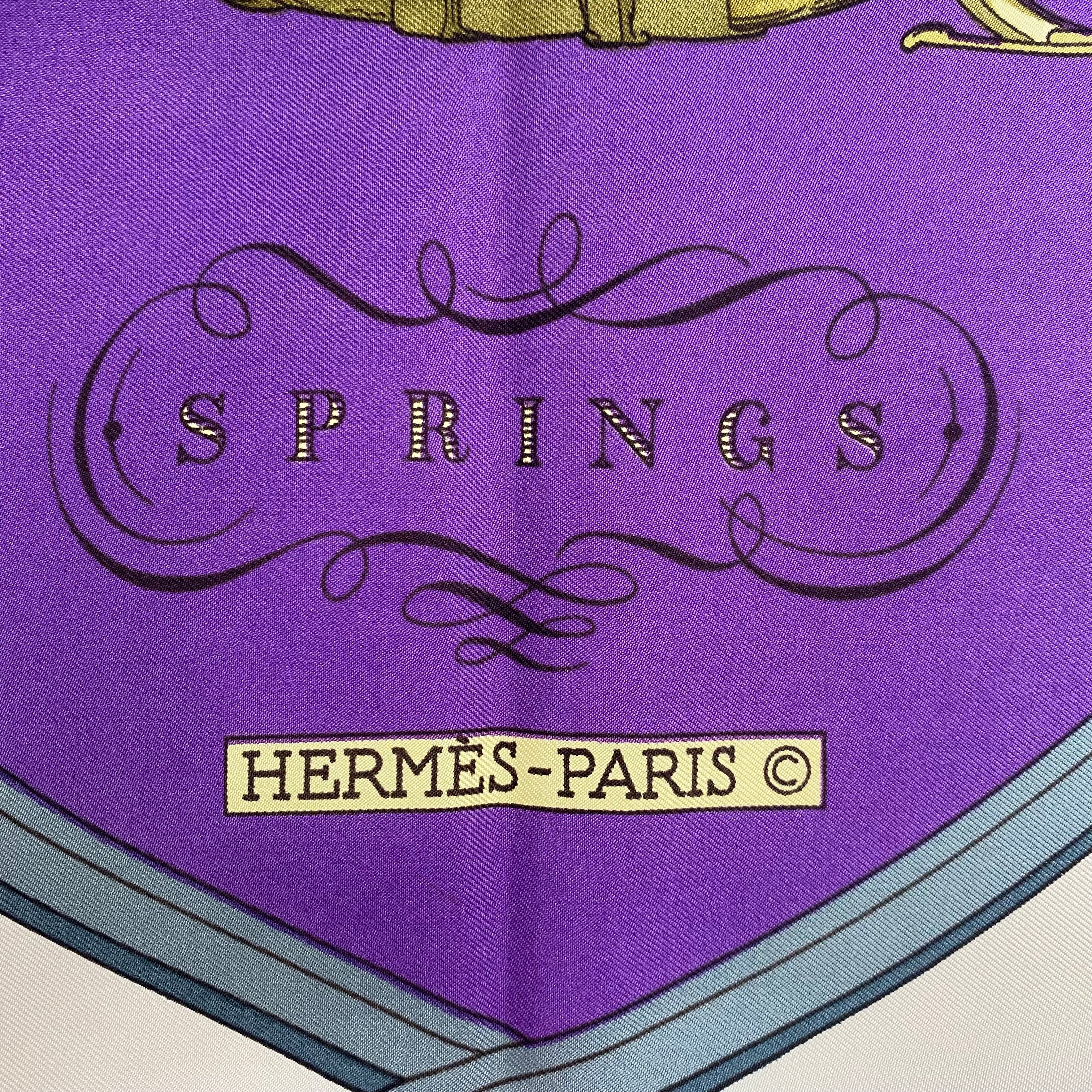 Hermès Springs Vintage Silk Scarf