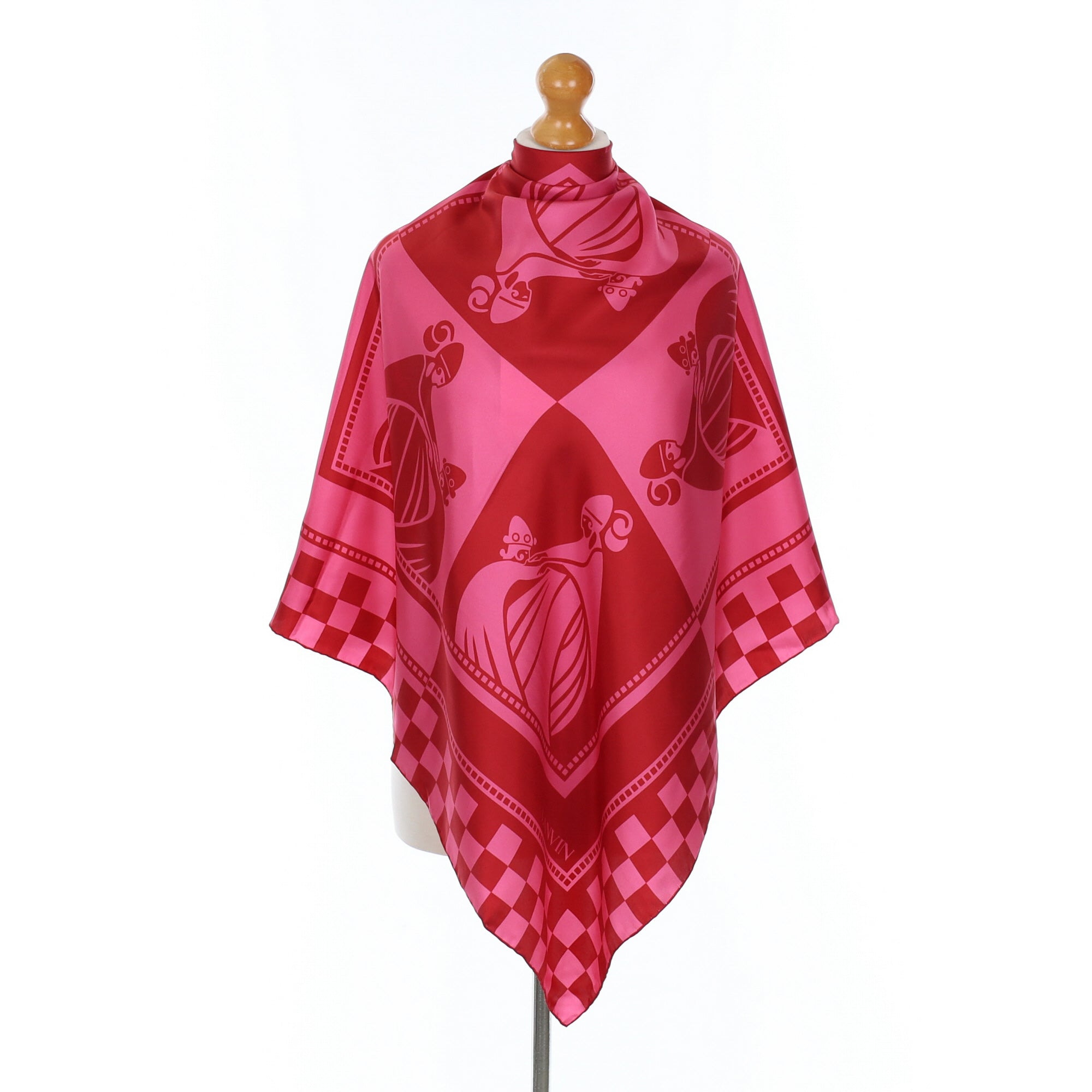 Brand New Pink and Red Lanvin Silk Scarf