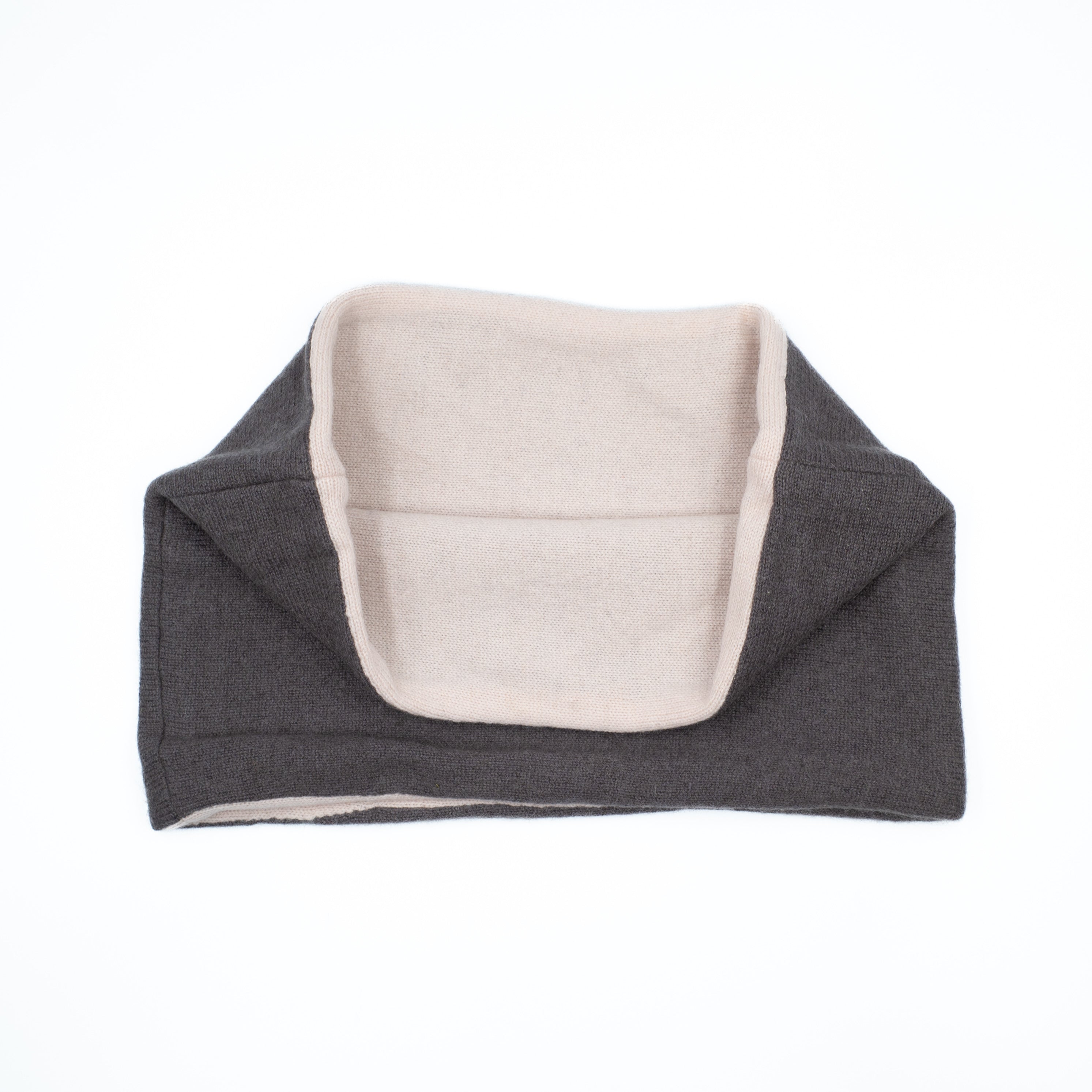Clay Brown and Baby Pink Cashmere Neck Warmer