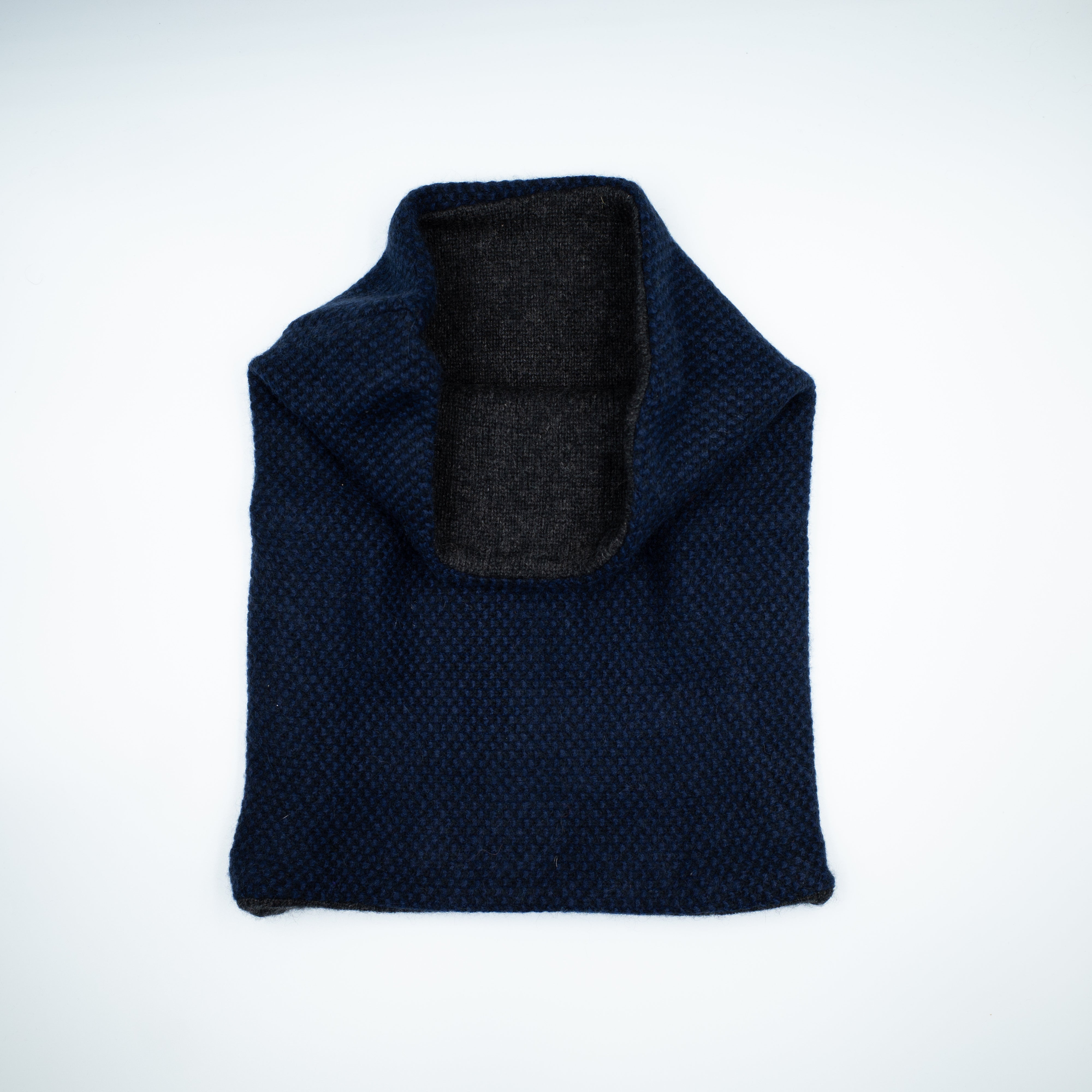 Men’s Dark Navy and Charcoal Luxury Double Layered Snood