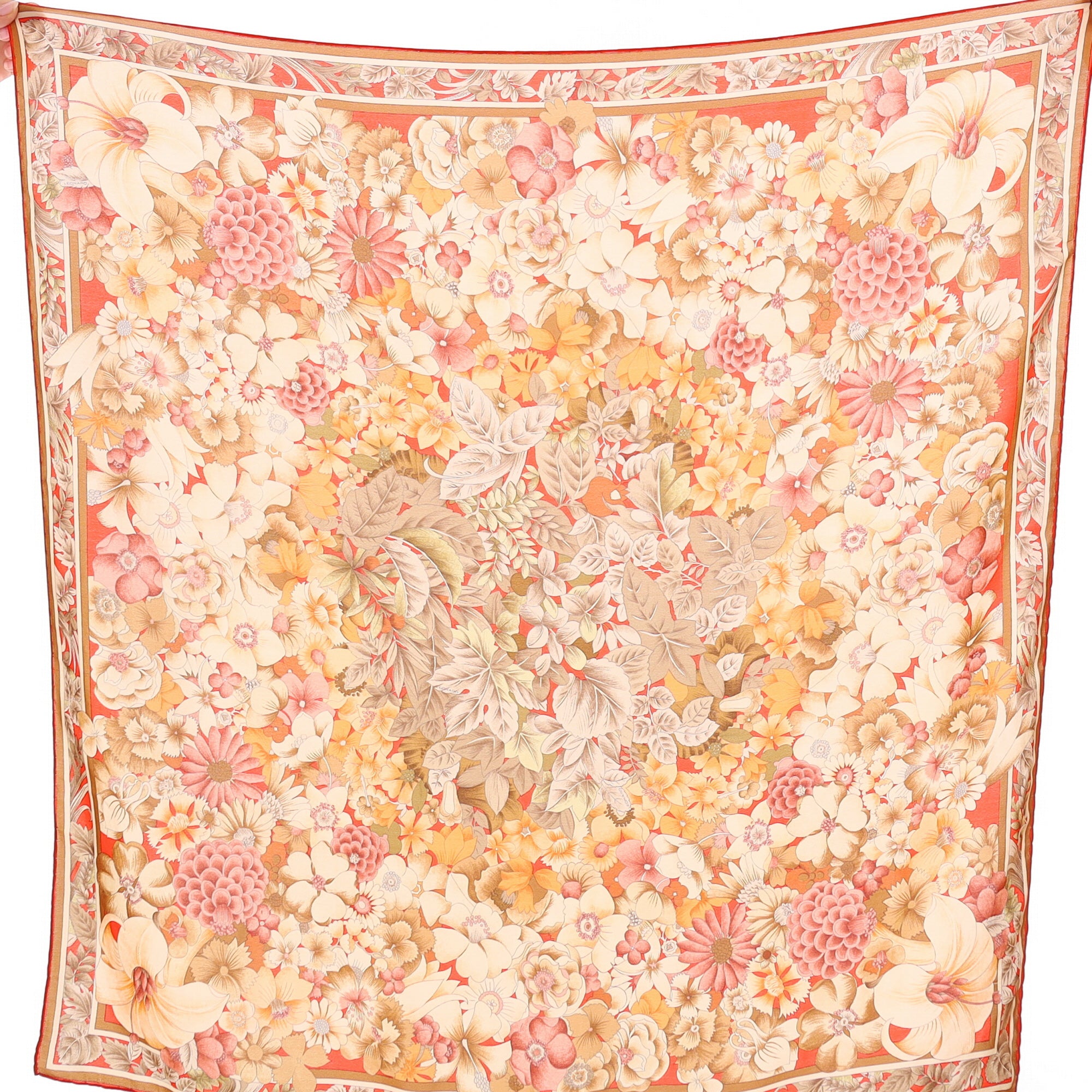 Pristine Leonard Botanical Design Silk Scarf