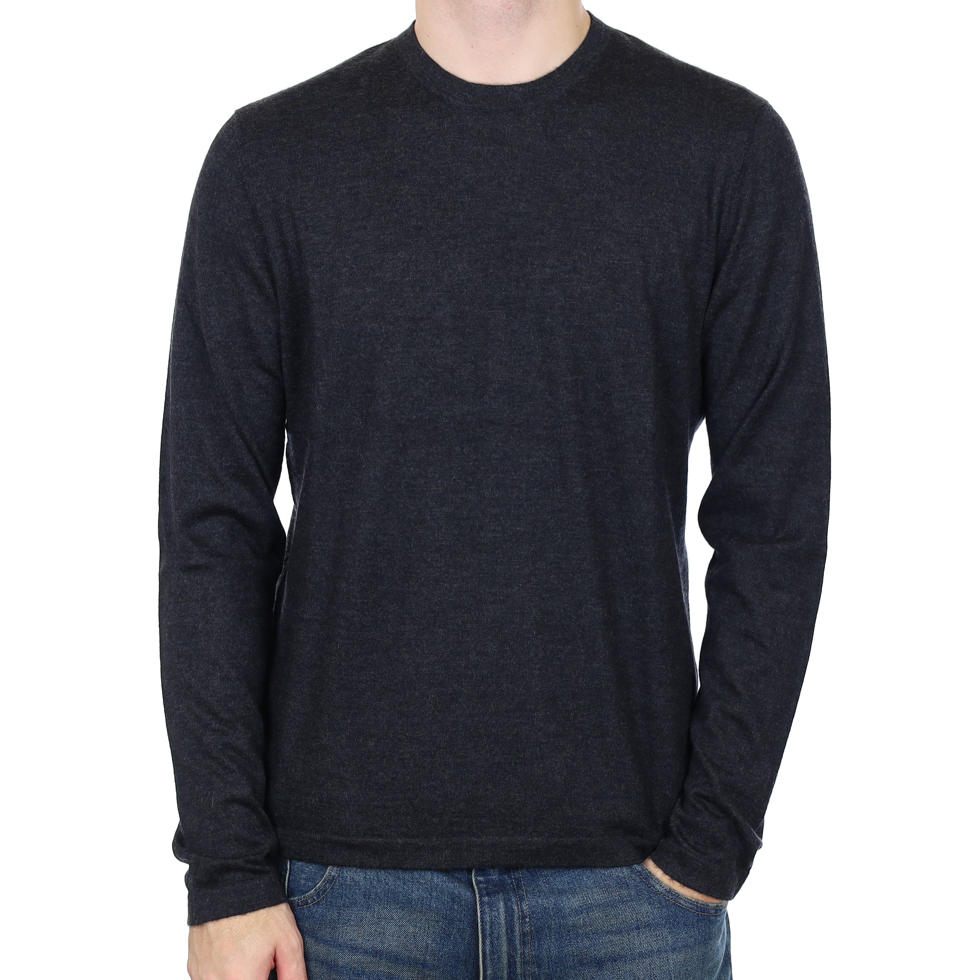 Men’s Neiman Marcus Charcoal Fine knit Cashmere Crew Neck Jumper Large