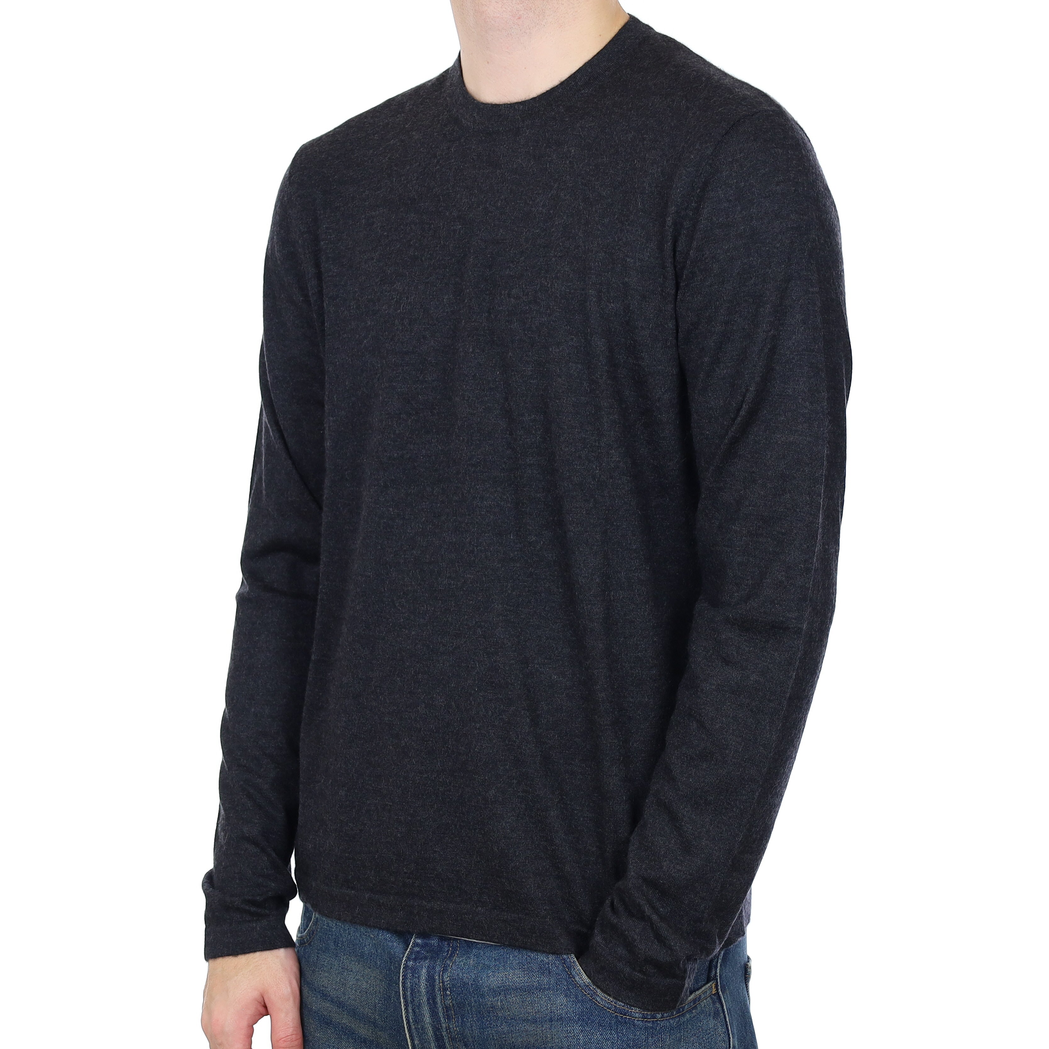 Men’s Neiman Marcus Charcoal Fine knit Cashmere Crew Neck Jumper Large