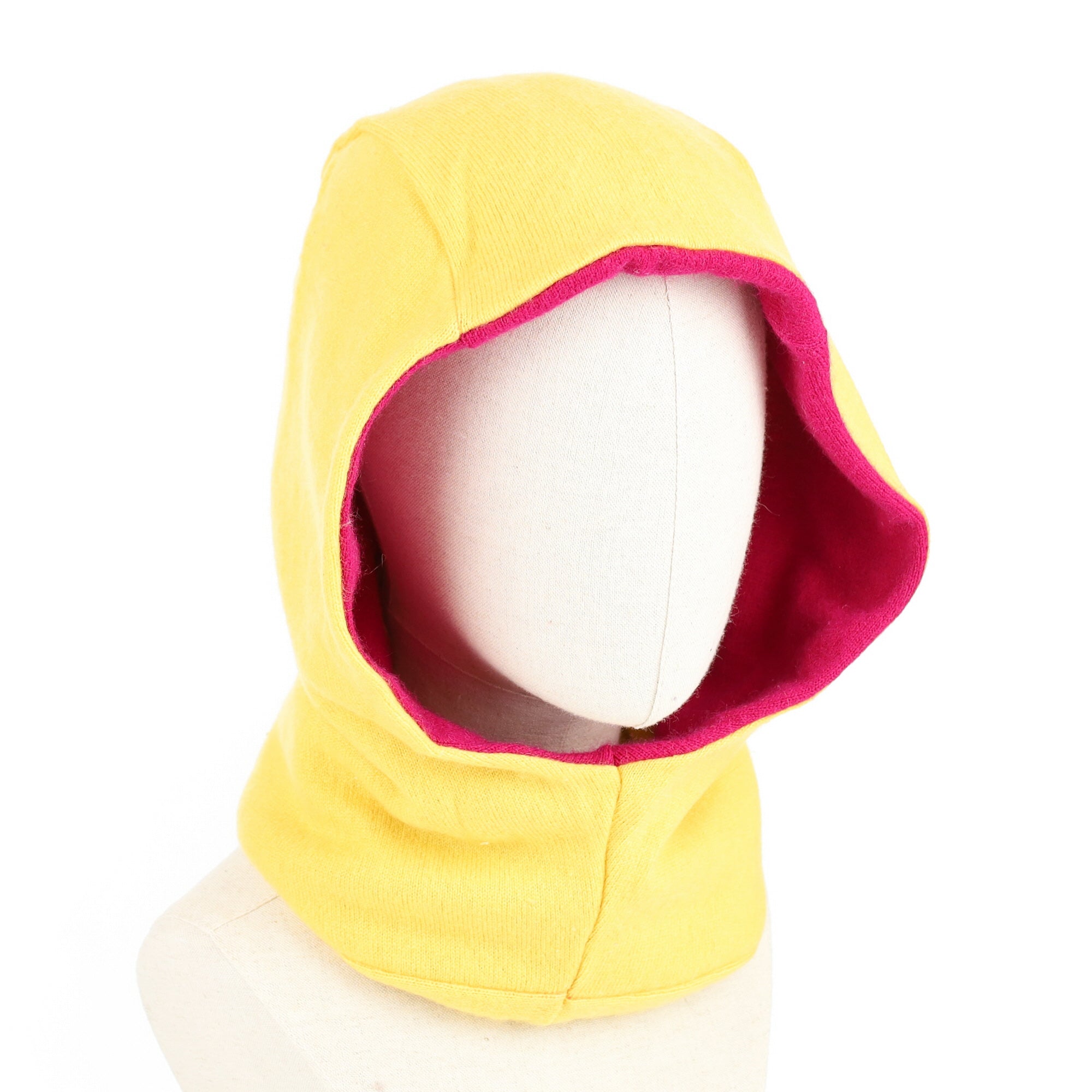 Magenta Pink and Yellow Luxury Reversible Cashmere Hood Unisex