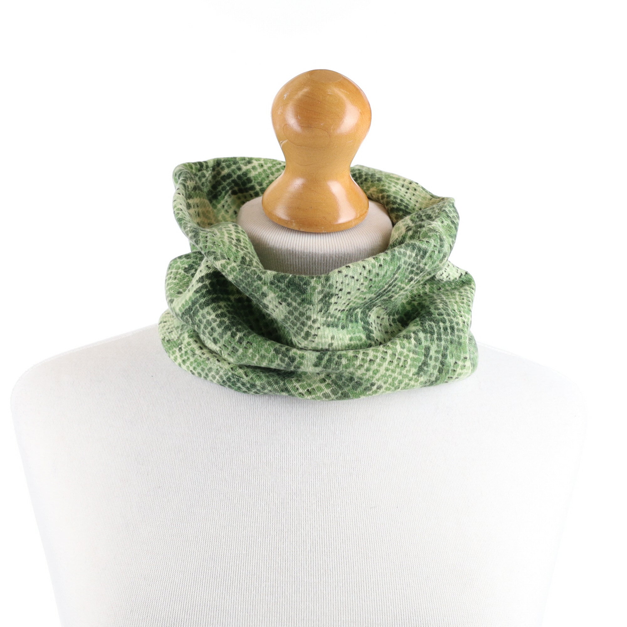 Green Snake Skin Print Neck Warmer