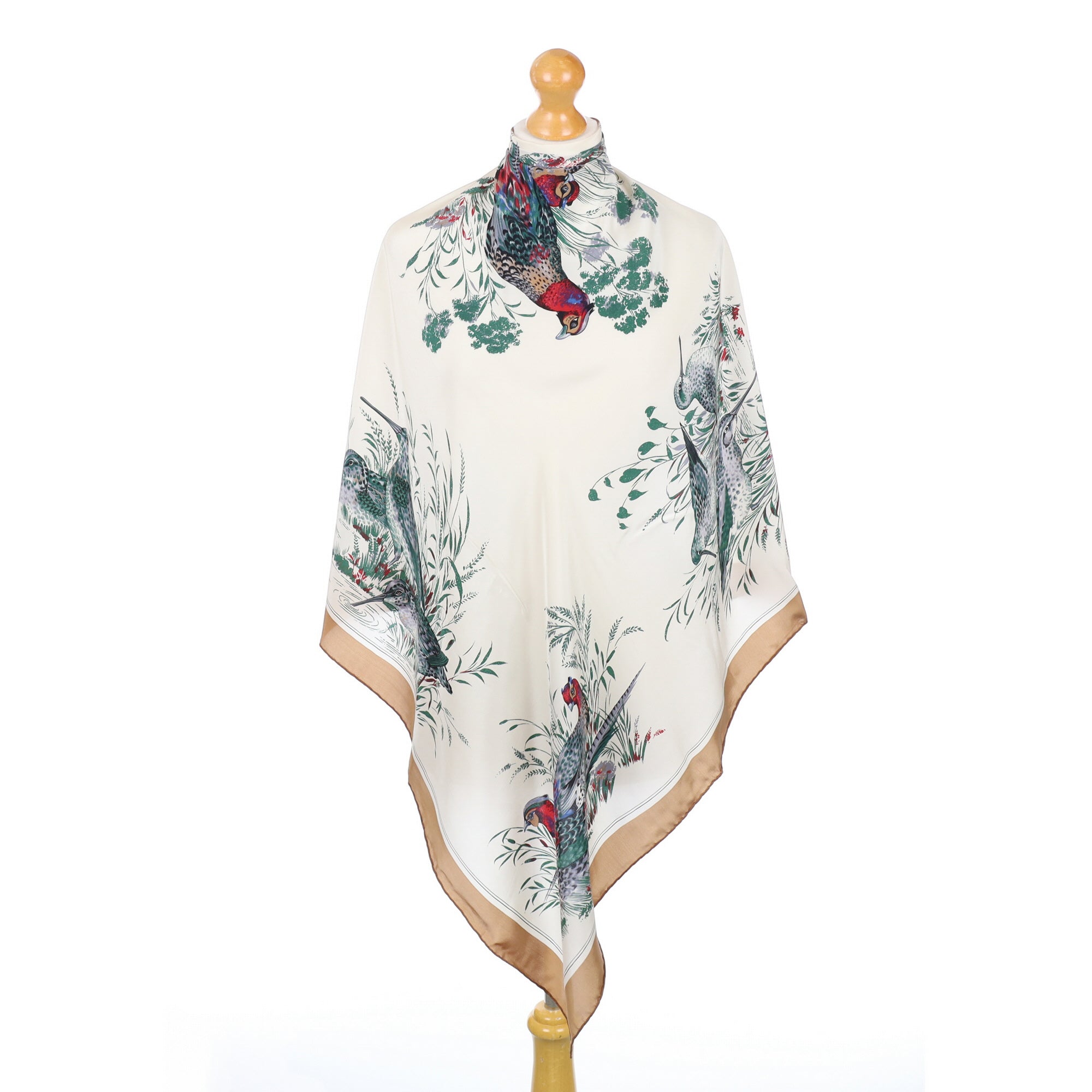 Cornelia James Pheasant Vintage Silk Scarf